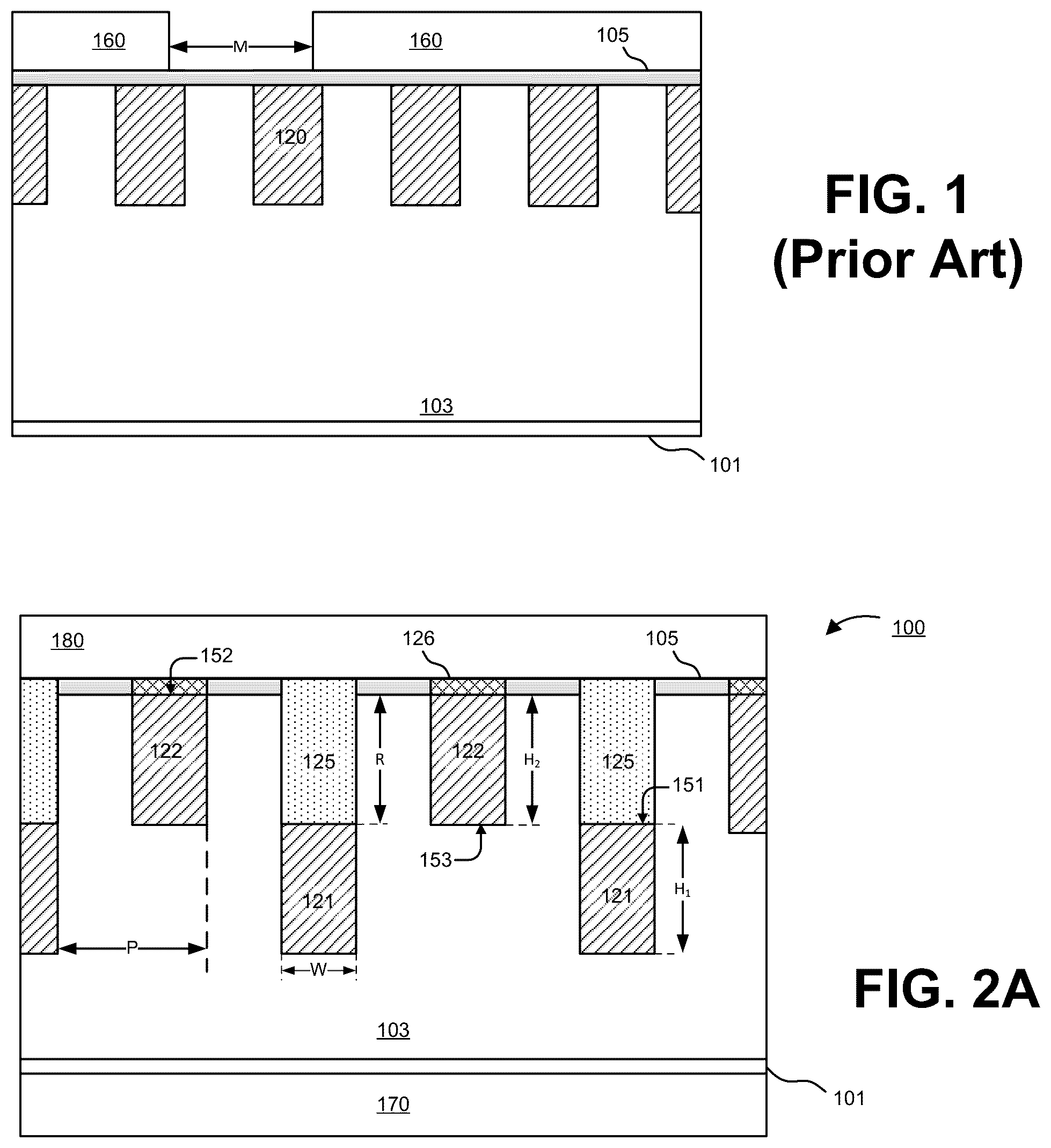 Patent US12322699 Figure 1 – Method of forming high density, high shorting margin, and low capacitance interconnects by alternating recessed trenches