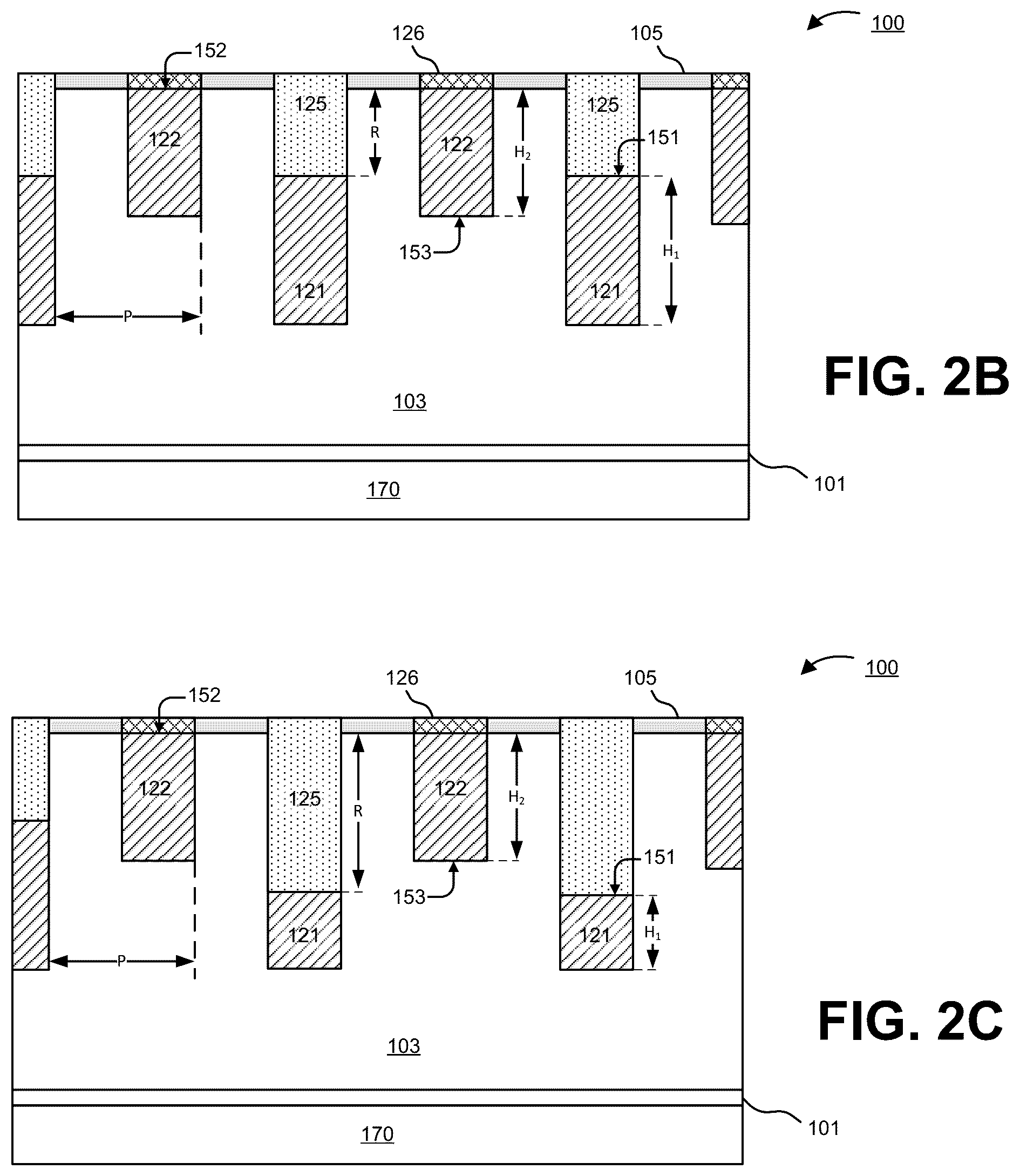 Patent US12322699 Figure 2 – Method of forming high density, high shorting margin, and low capacitance interconnects by alternating recessed trenches