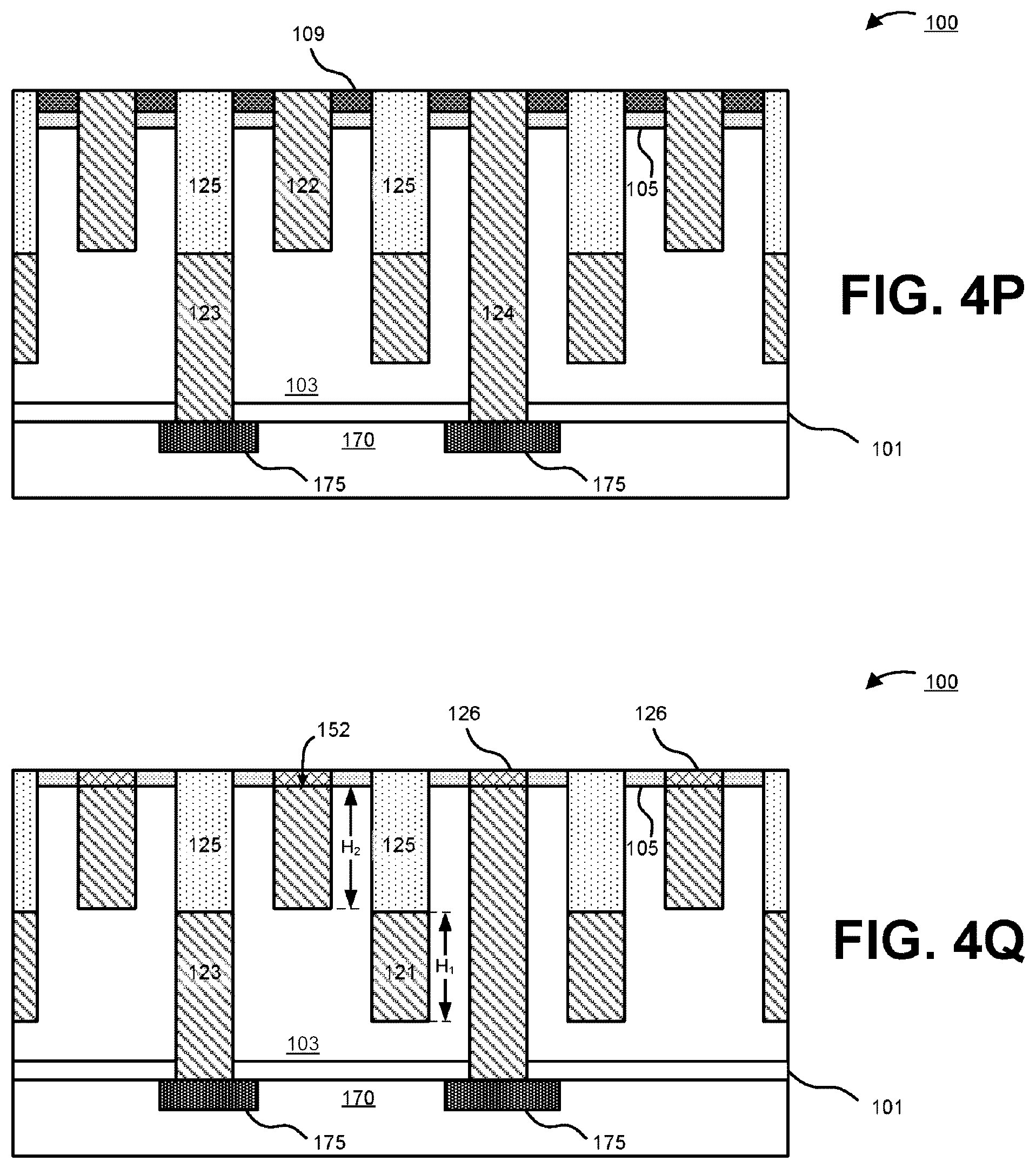 Patent US12322699 Figure 12 – Method of forming high density, high shorting margin, and low capacitance interconnects by alternating recessed trenches