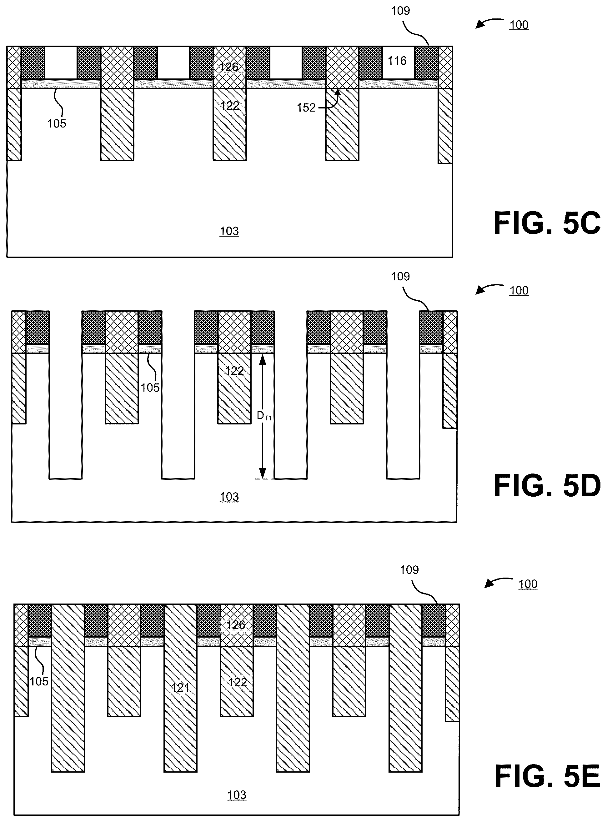 Patent US12322699 Figure 14 – Method of forming high density, high shorting margin, and low capacitance interconnects by alternating recessed trenches