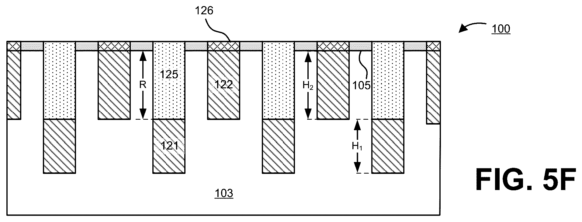 Patent US12322699 Figure 15 – Method of forming high density, high shorting margin, and low capacitance interconnects by alternating recessed trenches
