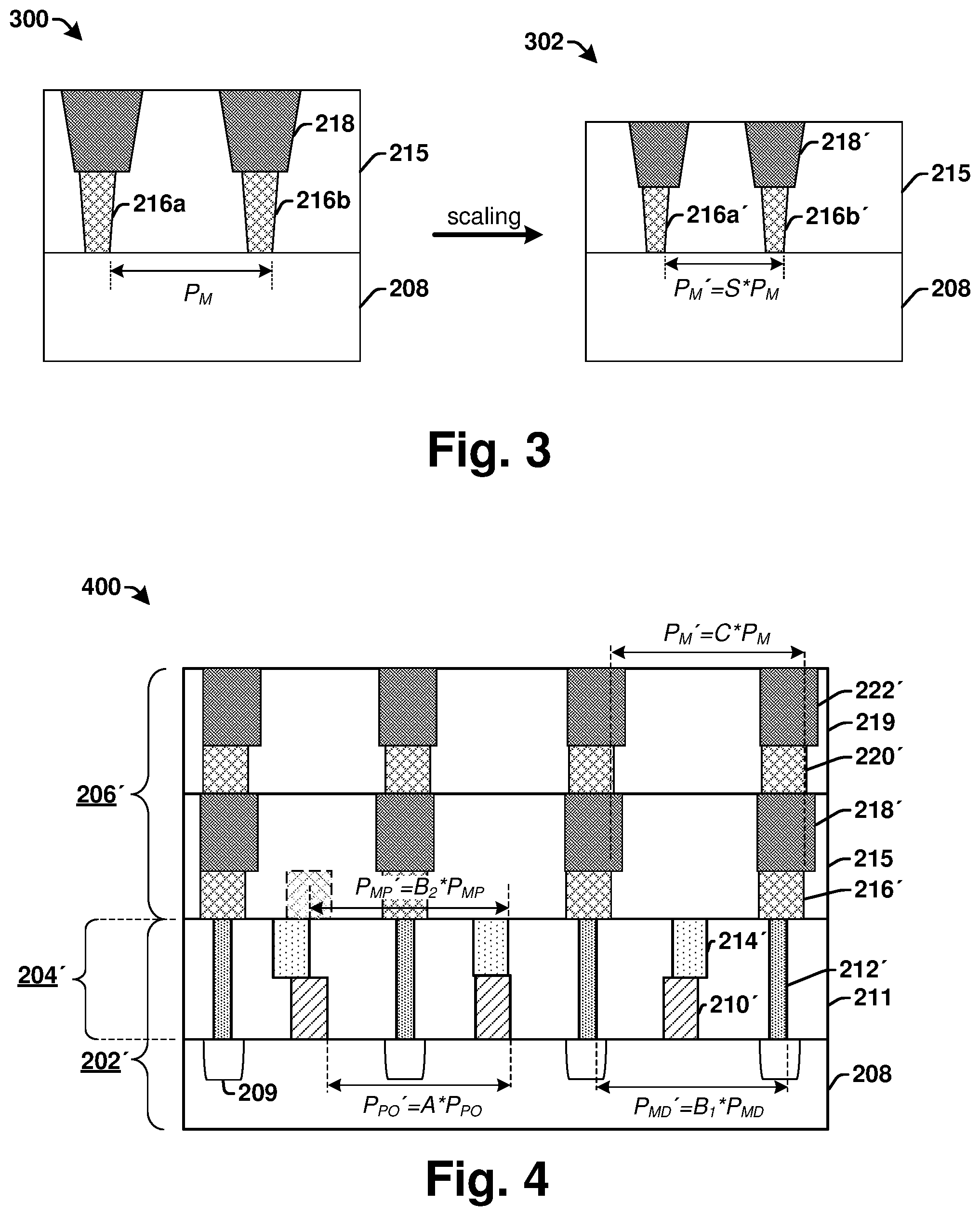 Patent US12322701 Figure 2 – Different scaling ratio in FEOL / MOL/ BEOL