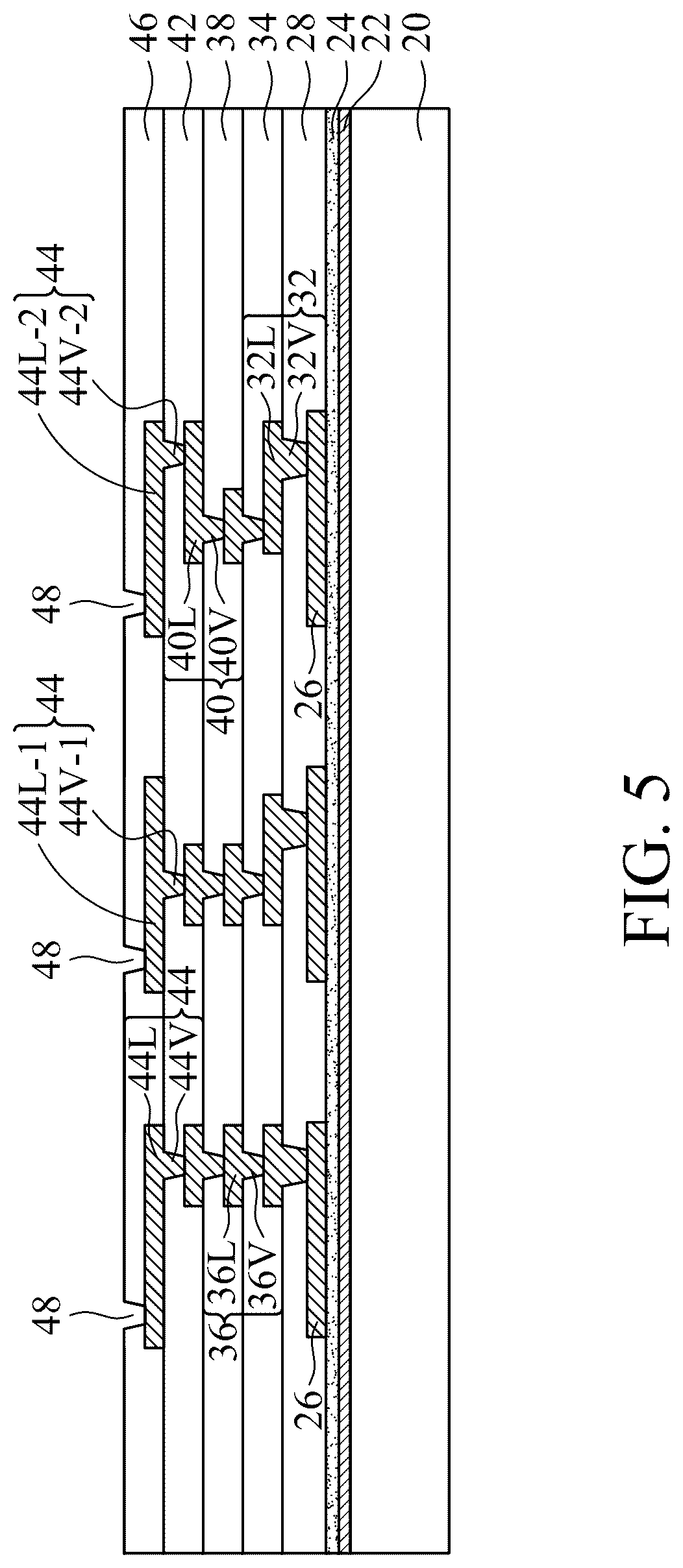 Patent US12322703 Figure 5 – Eccentric via structures for stress reduction