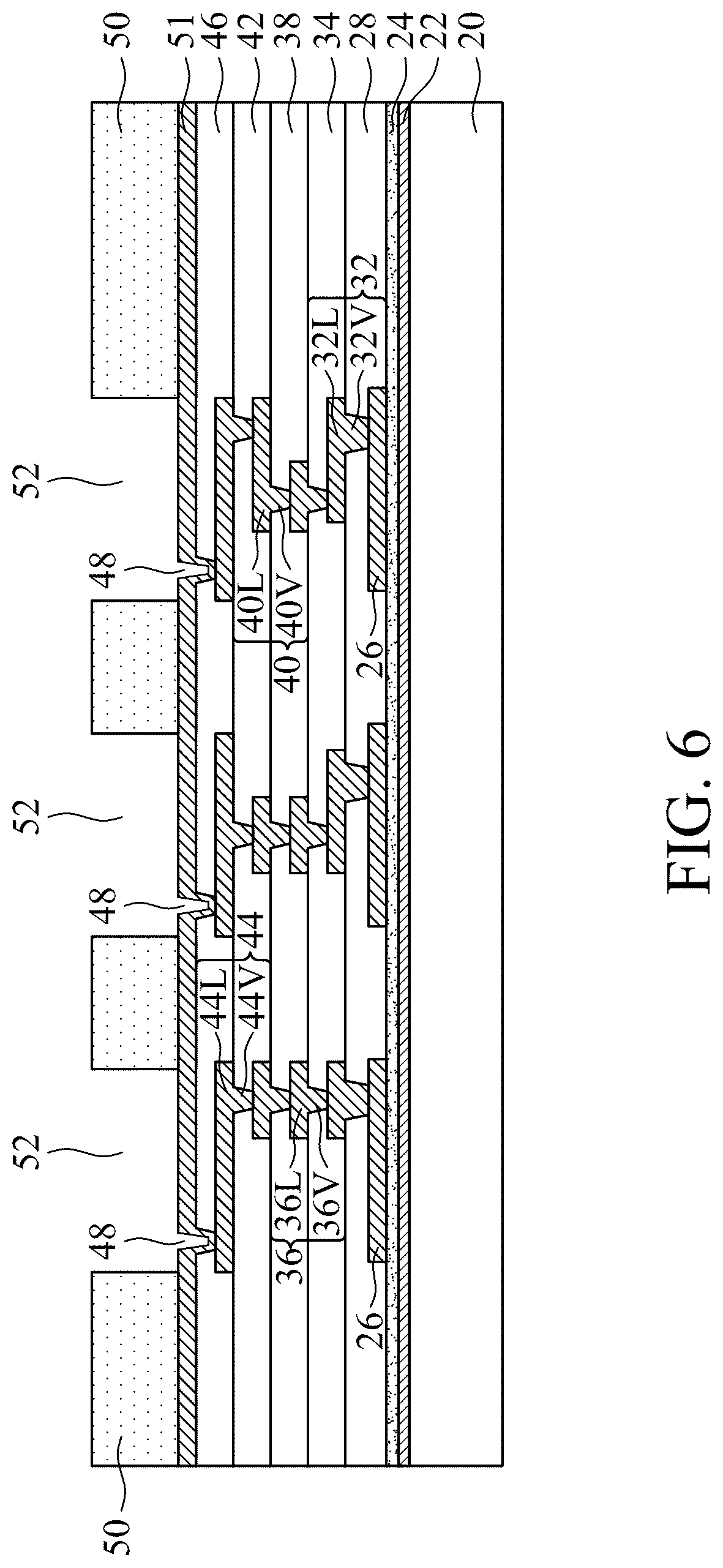 Patent US12322703 Figure 6 – Eccentric via structures for stress reduction