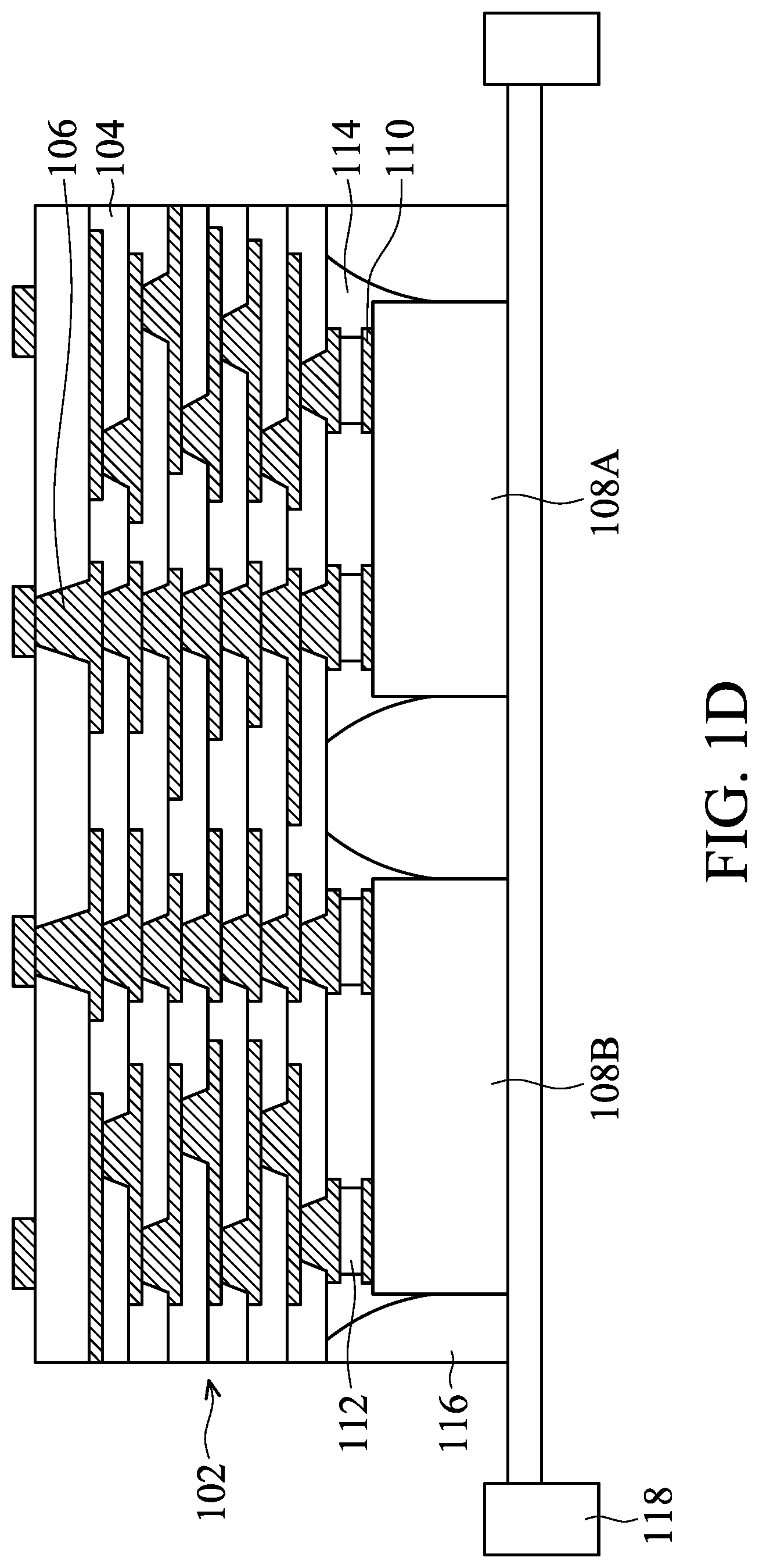 Patent US12322704 Figure 4 – Package structure with underfill