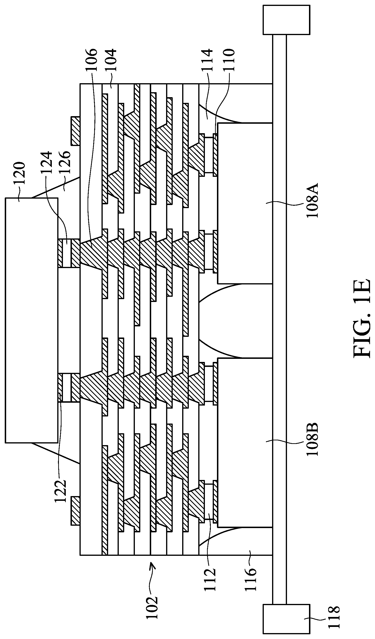 Patent US12322704 Figure 5 – Package structure with underfill