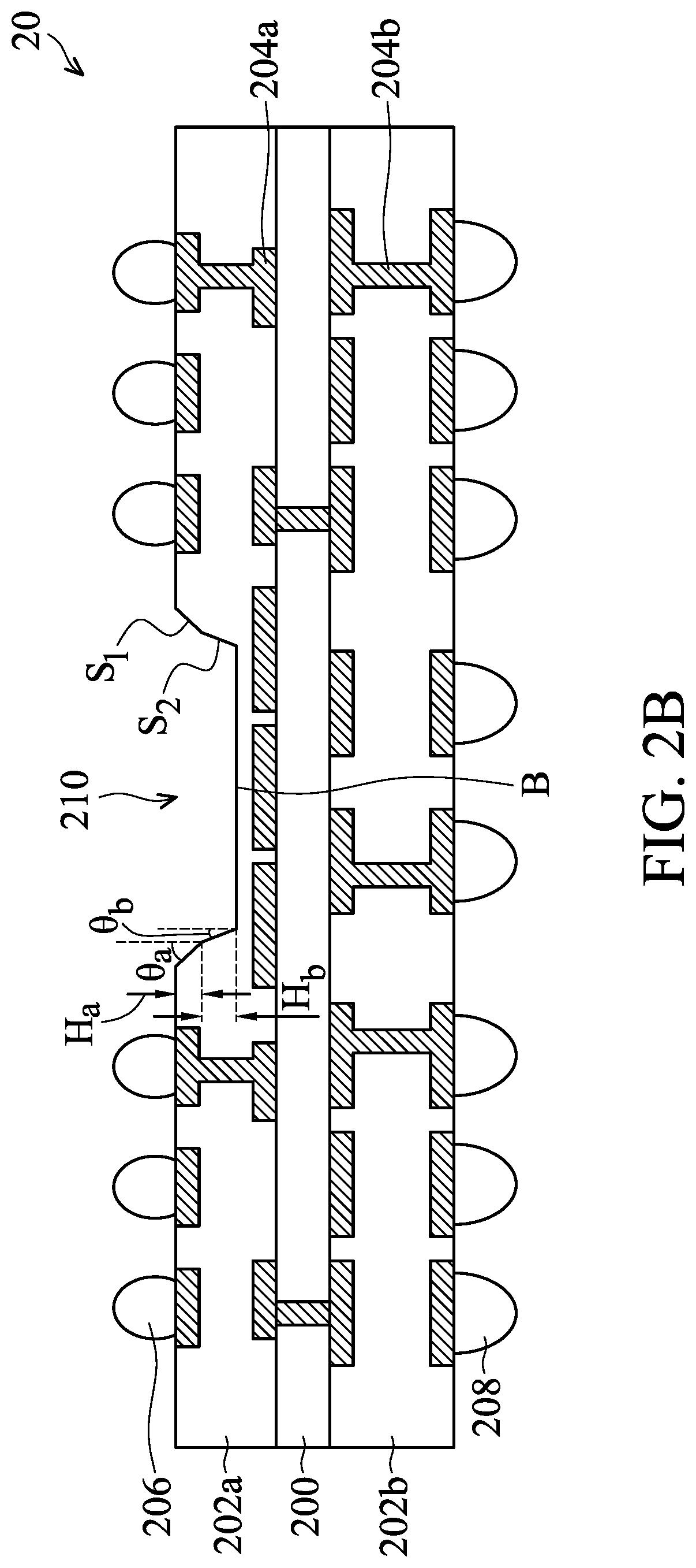 Patent US12322704 Figure 8 – Package structure with underfill