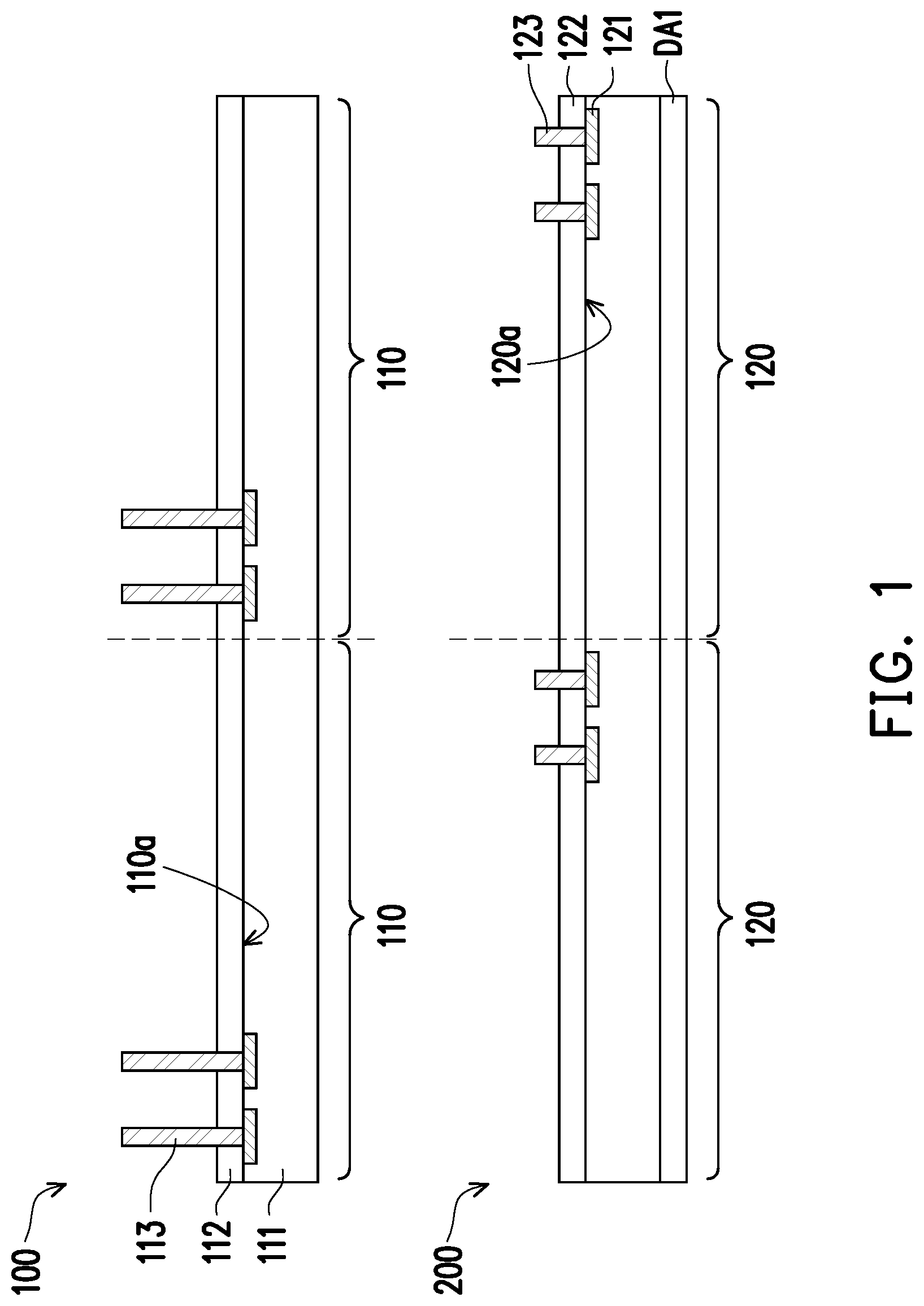 Patent US12322705 Figure 1 – Chip package and manufacturing method thereof