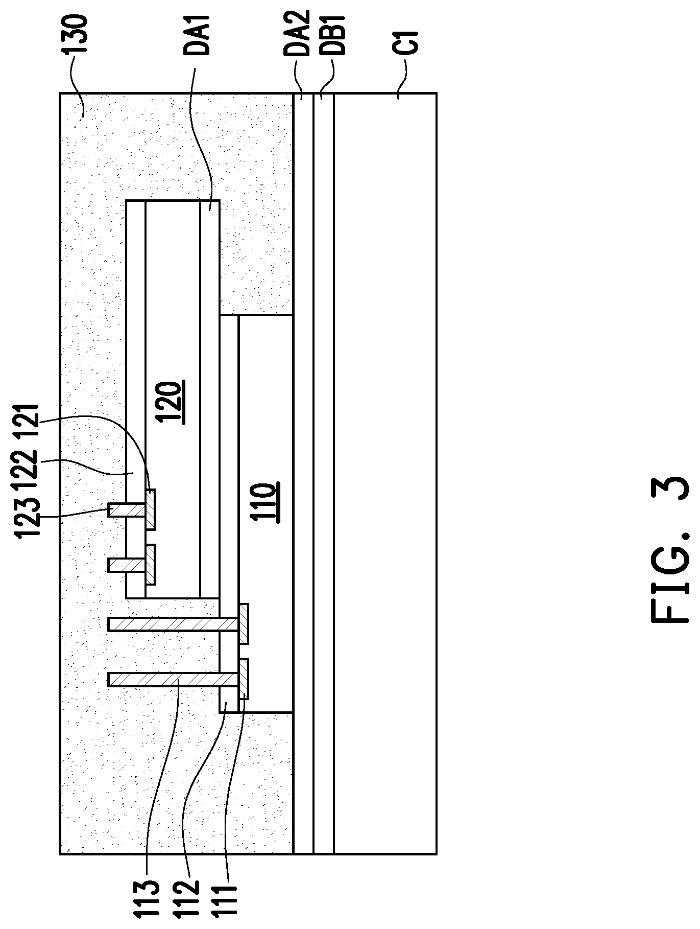 Patent US12322705 Figure 3 – Chip package and manufacturing method thereof