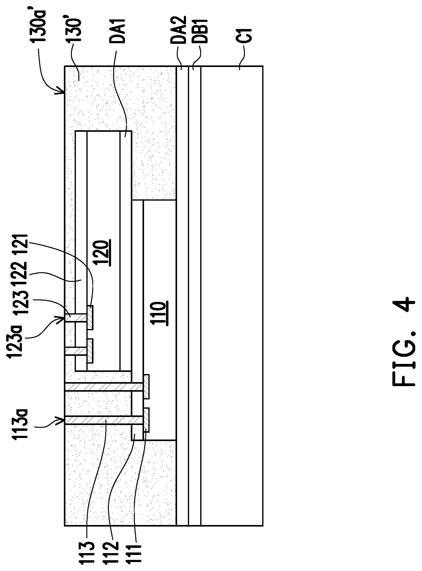 Patent US12322705 Figure 4 – Chip package and manufacturing method thereof
