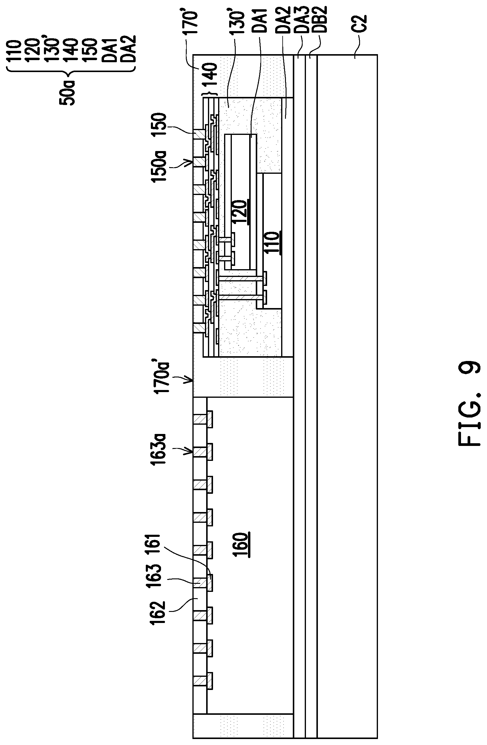Patent US12322705 Figure 9 – Chip package and manufacturing method thereof