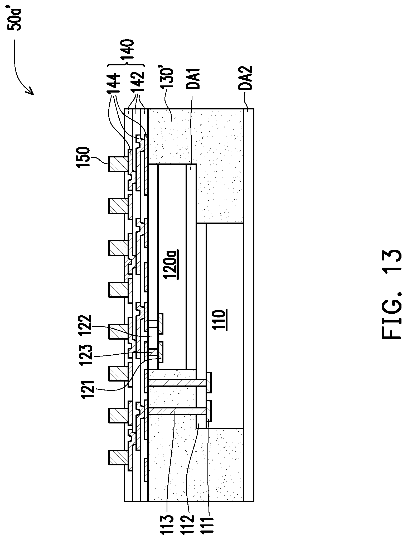 Patent US12322705 Figure 13 – Chip package and manufacturing method thereof