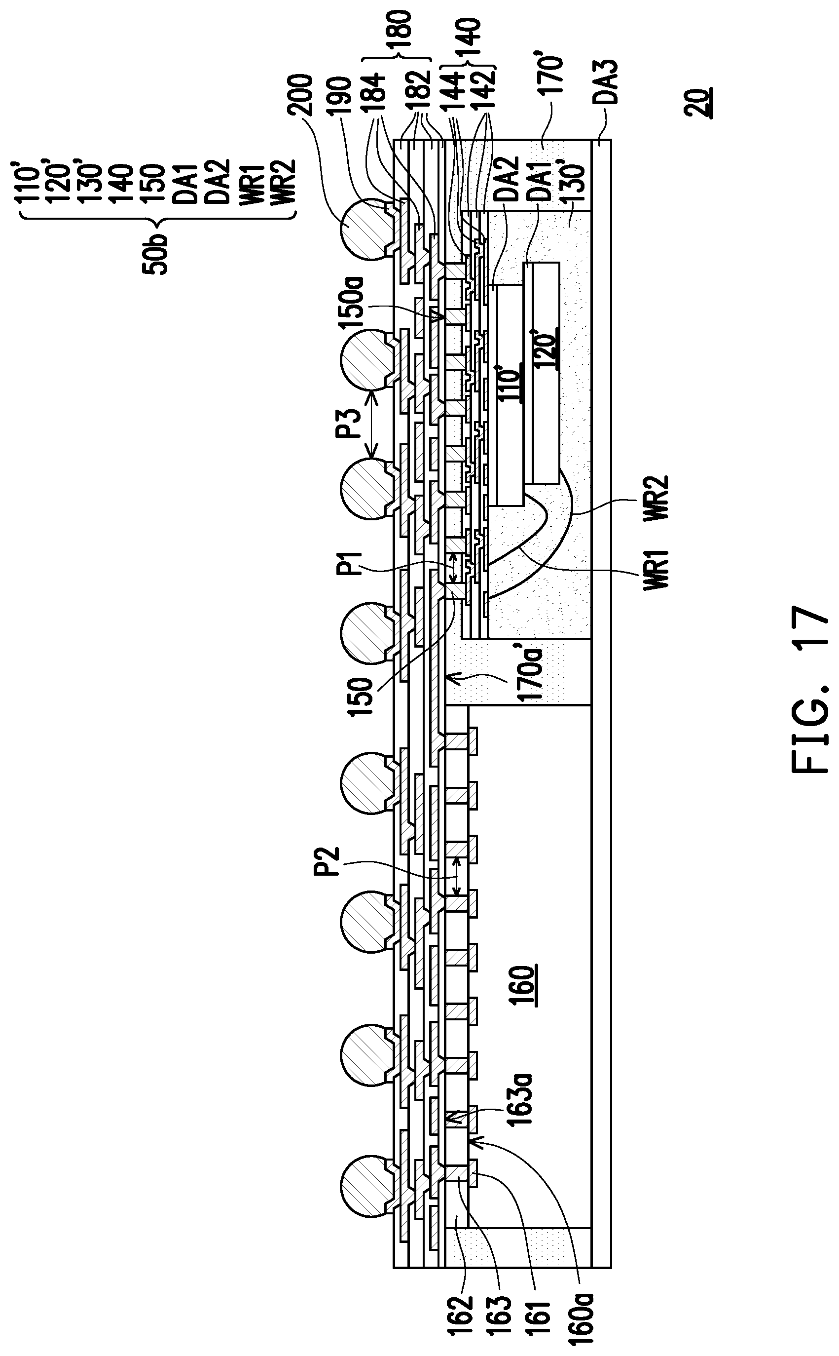 Patent US12322705 Figure 17 – Chip package and manufacturing method thereof