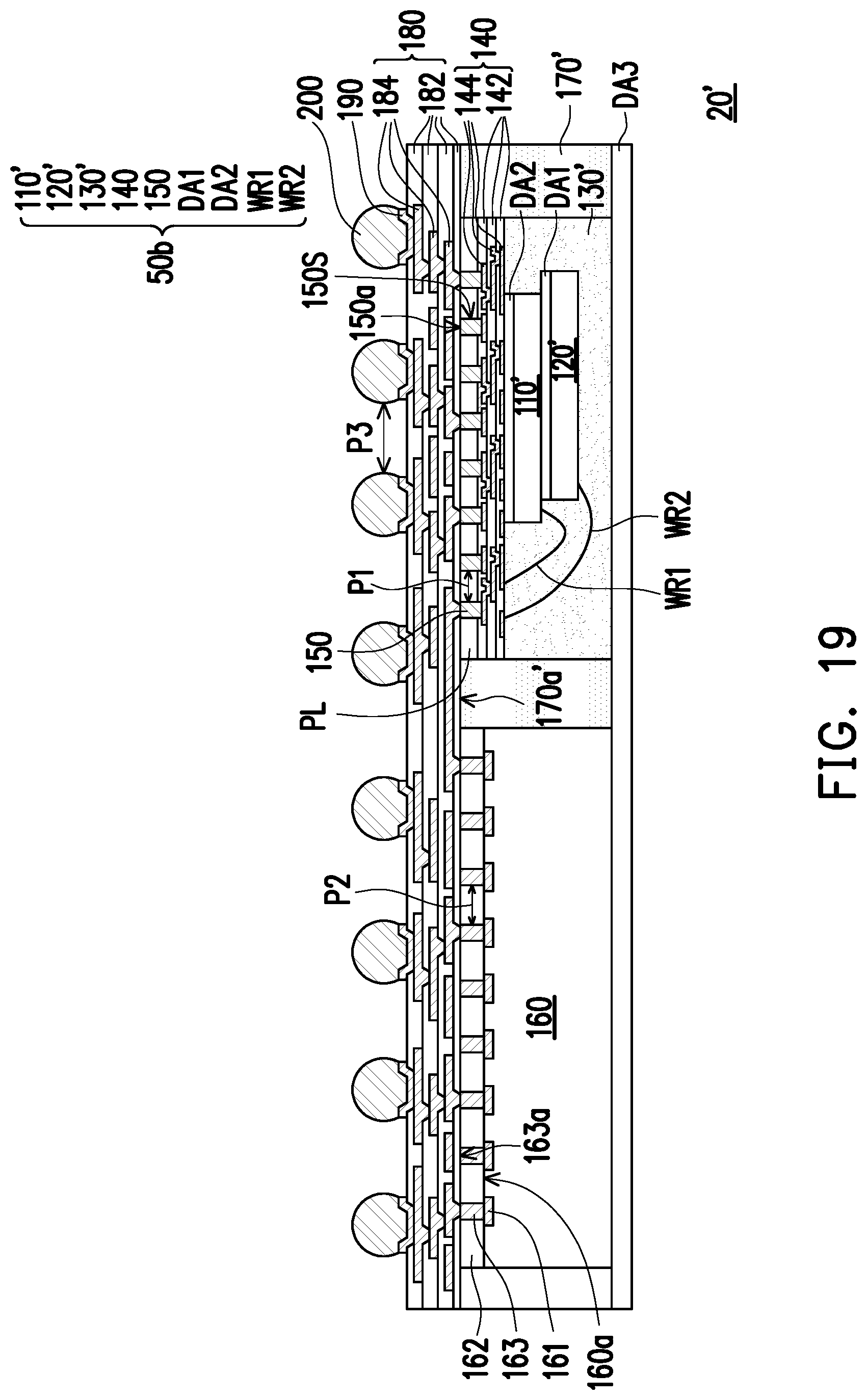 Patent US12322705 Figure 19 – Chip package and manufacturing method thereof