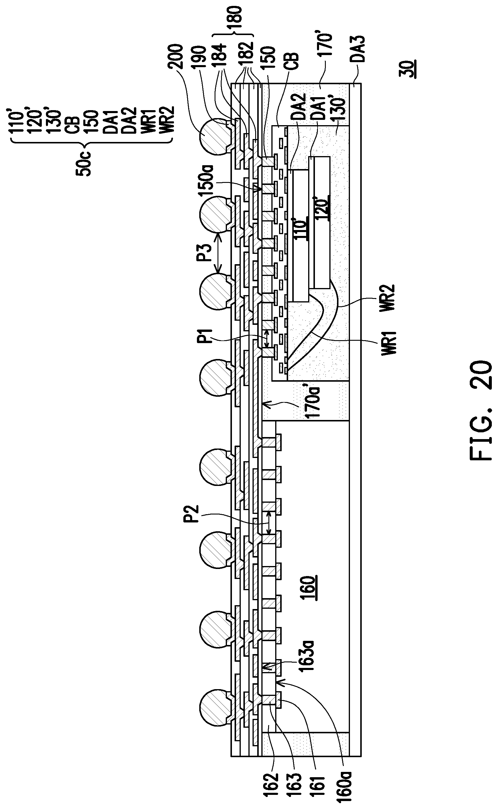 Patent US12322705 Figure 20 – Chip package and manufacturing method thereof