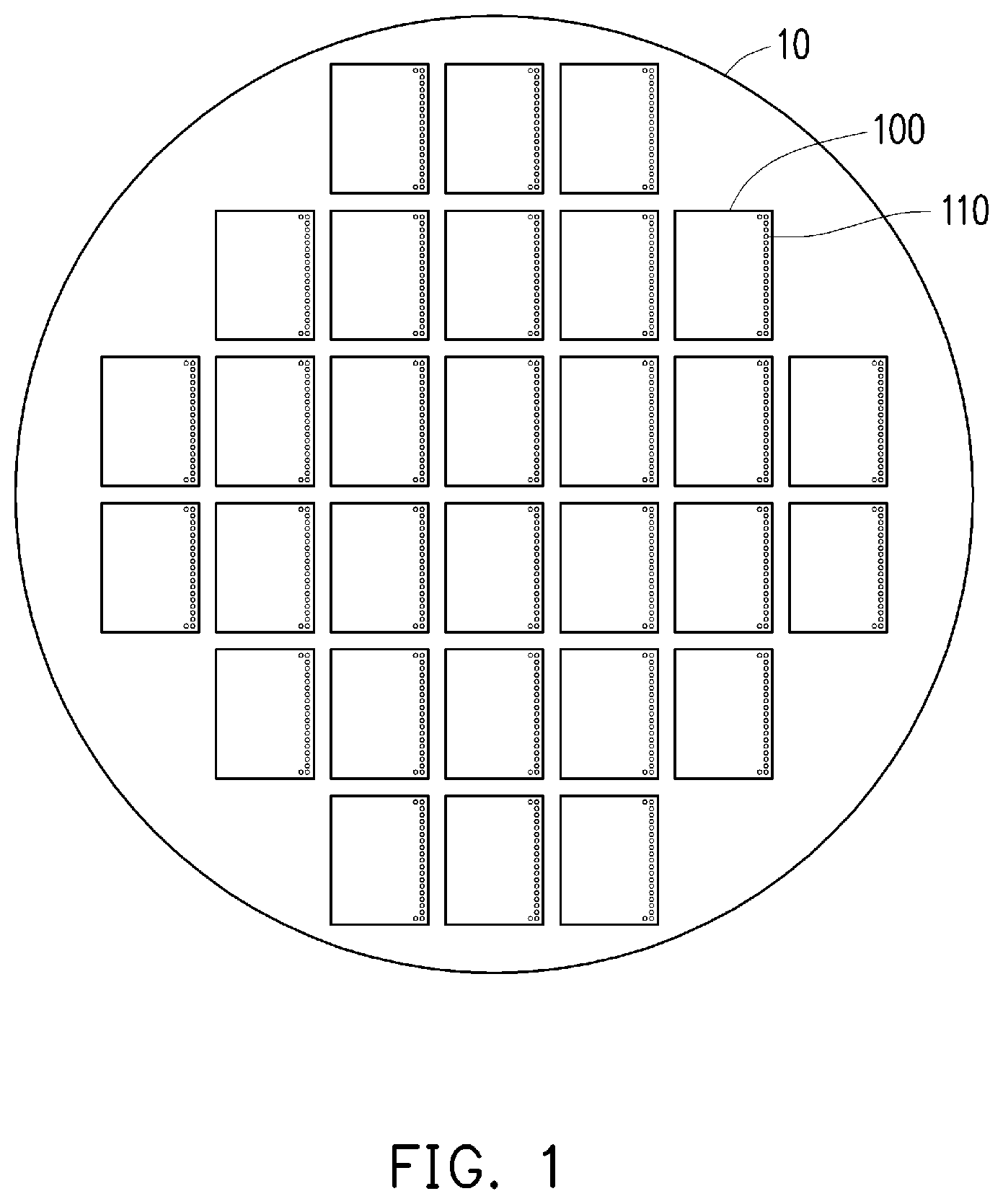 Patent US12322706 Figure 1 – Chip package and method of forming the same