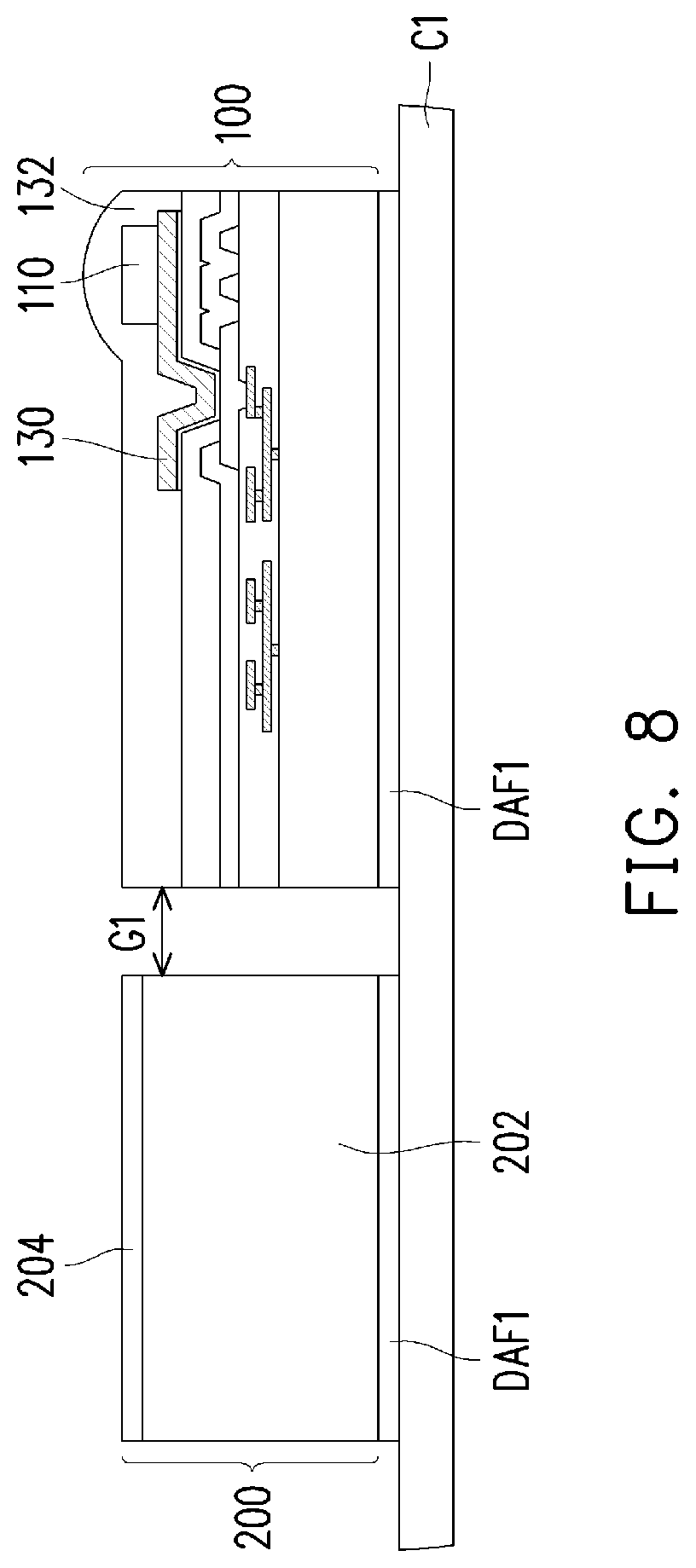 Patent US12322706 Figure 6 – Chip package and method of forming the same