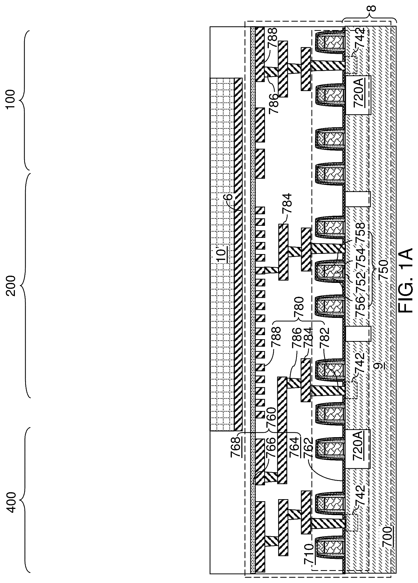 Patent US12322710 Figure 1 – Three-dimensional memory device with finned support pillar structures and method of forming the same