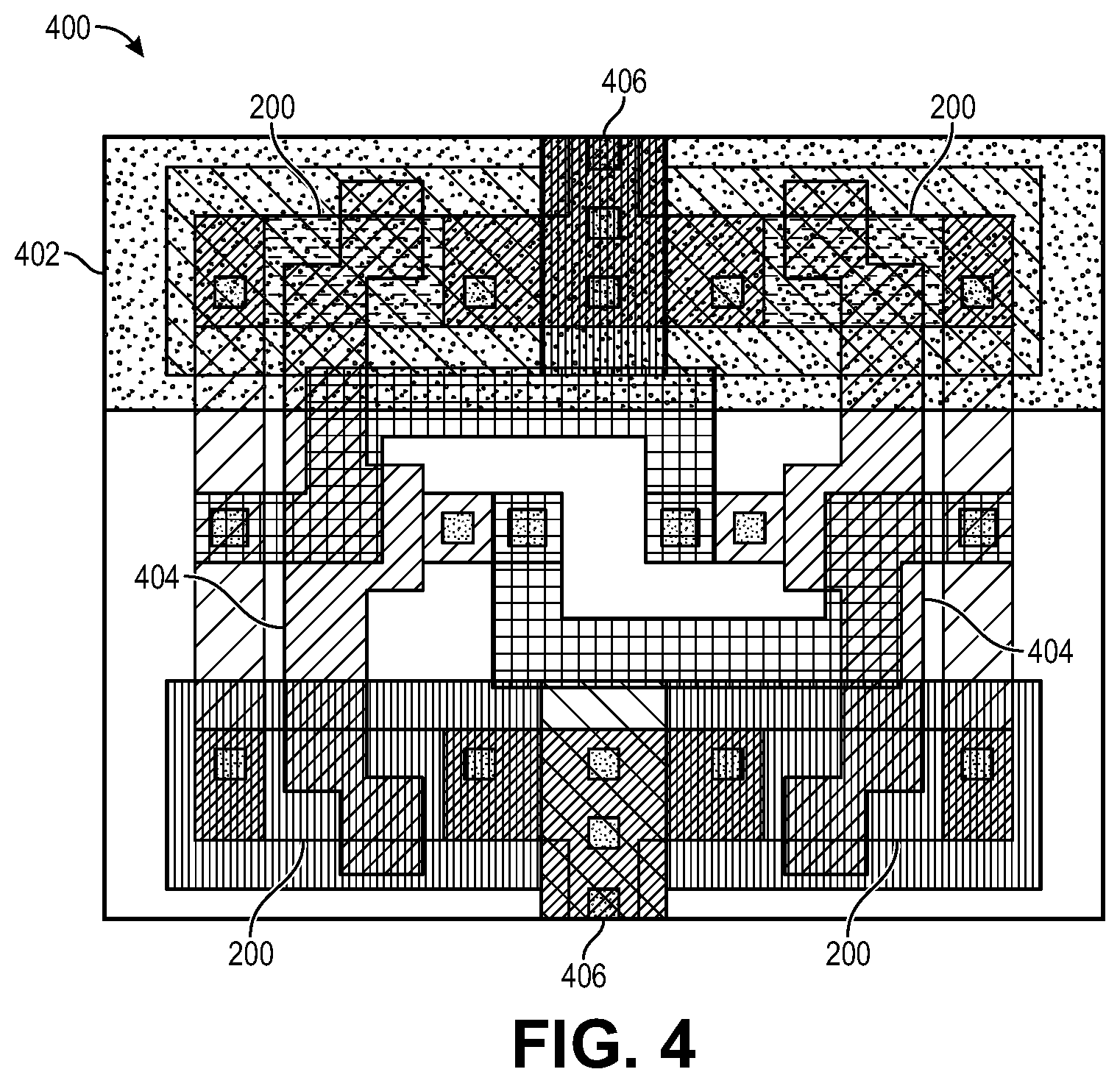 Patent US12322712 Figure 5 – Split source drain transistor