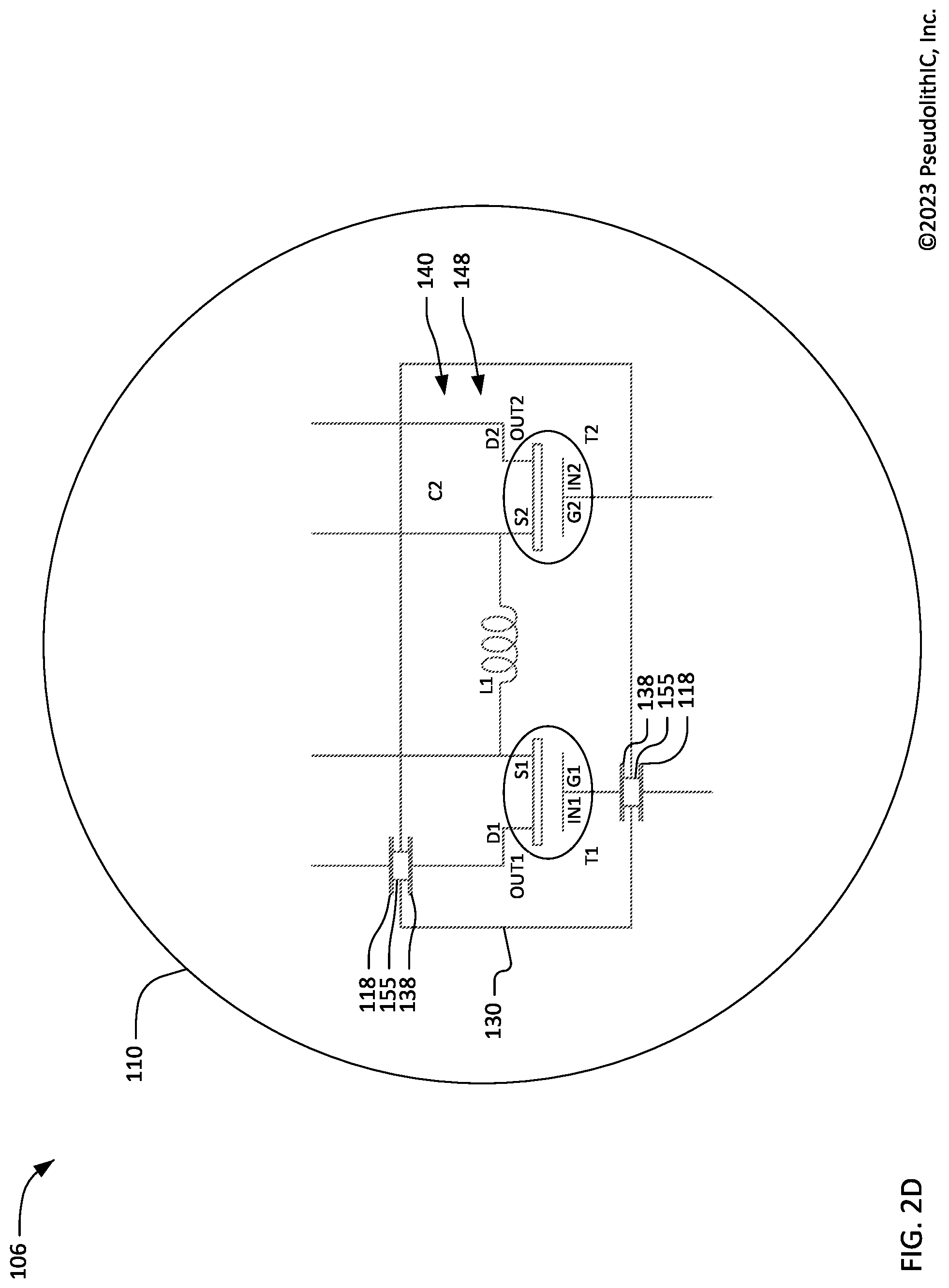 Patent US12322714 Figure 7 – Heterogeneous integration of radio frequency transistor chiplets having interconnection tuning circuits