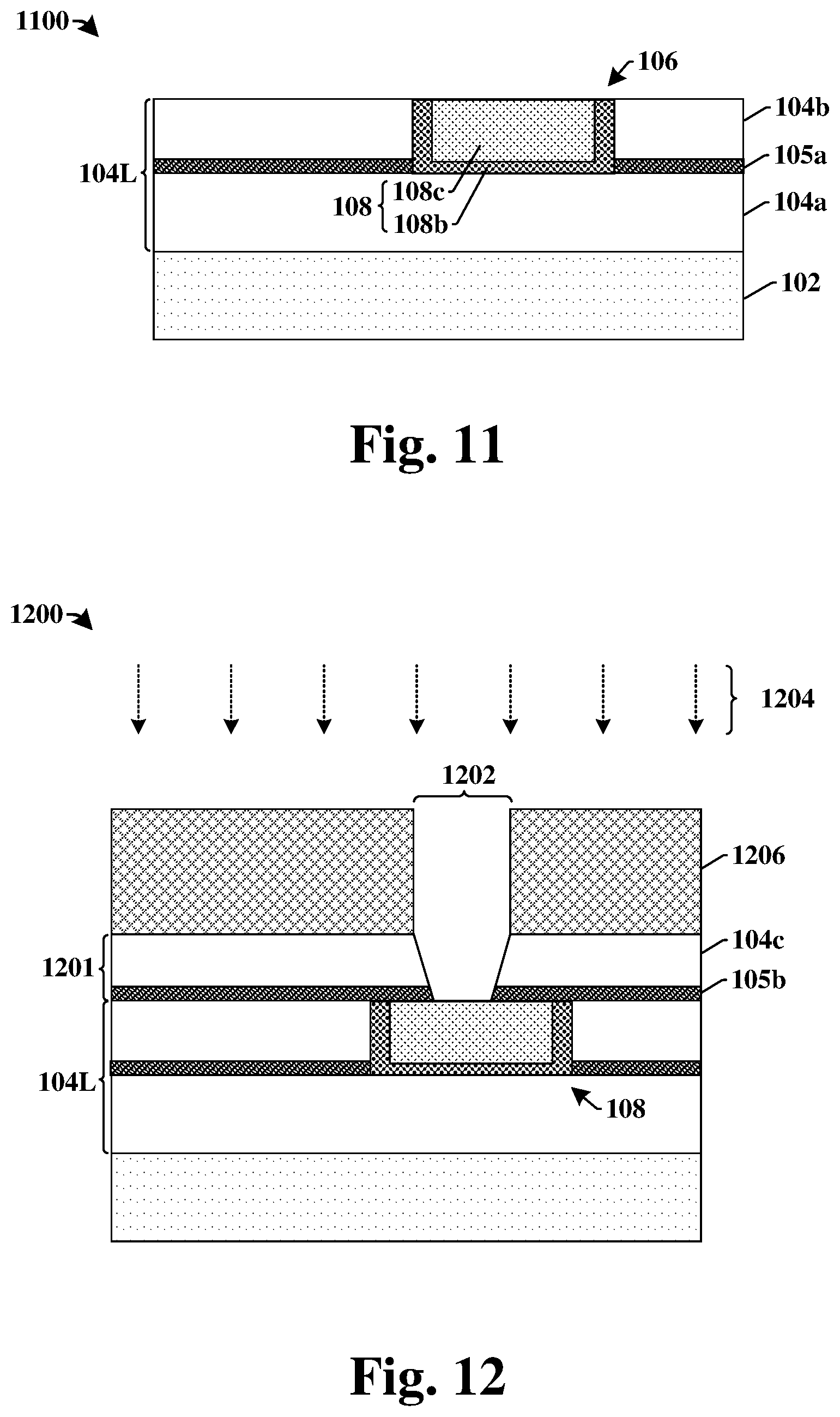 Patent US12322715 Figure 12 – Method of forming integrated chip structure having slotted bond pad in stacked wafer structure