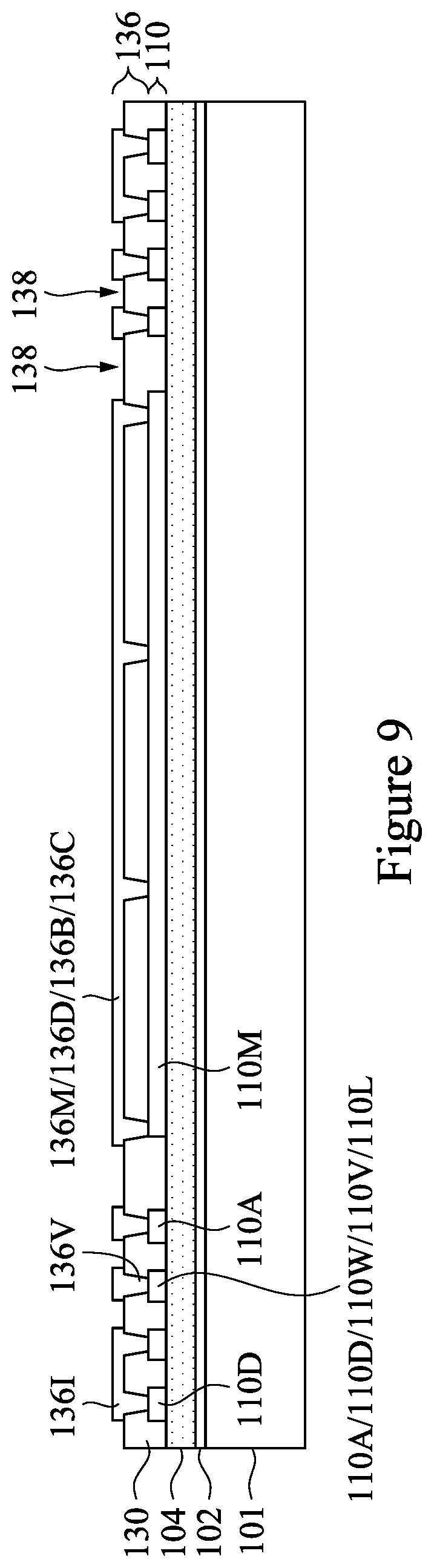Patent US12322716 Figure 9 – Heat dissipating features for laser drilling process