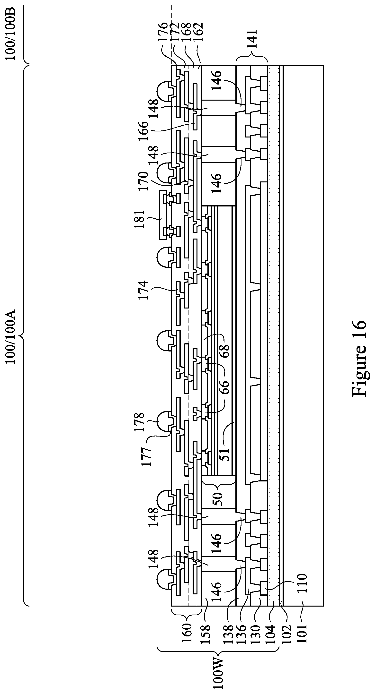 Patent US12322716 Figure 16 – Heat dissipating features for laser drilling process