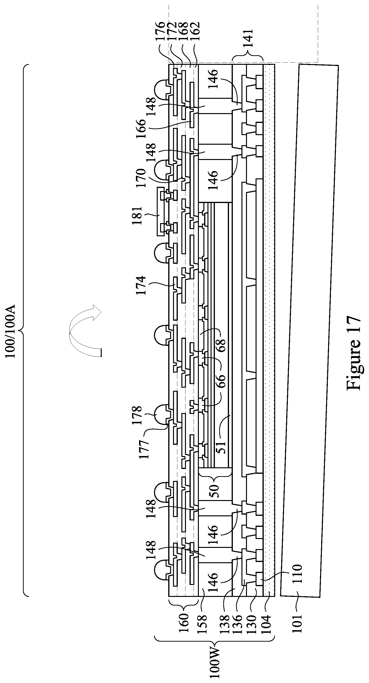 Patent US12322716 Figure 17 – Heat dissipating features for laser drilling process