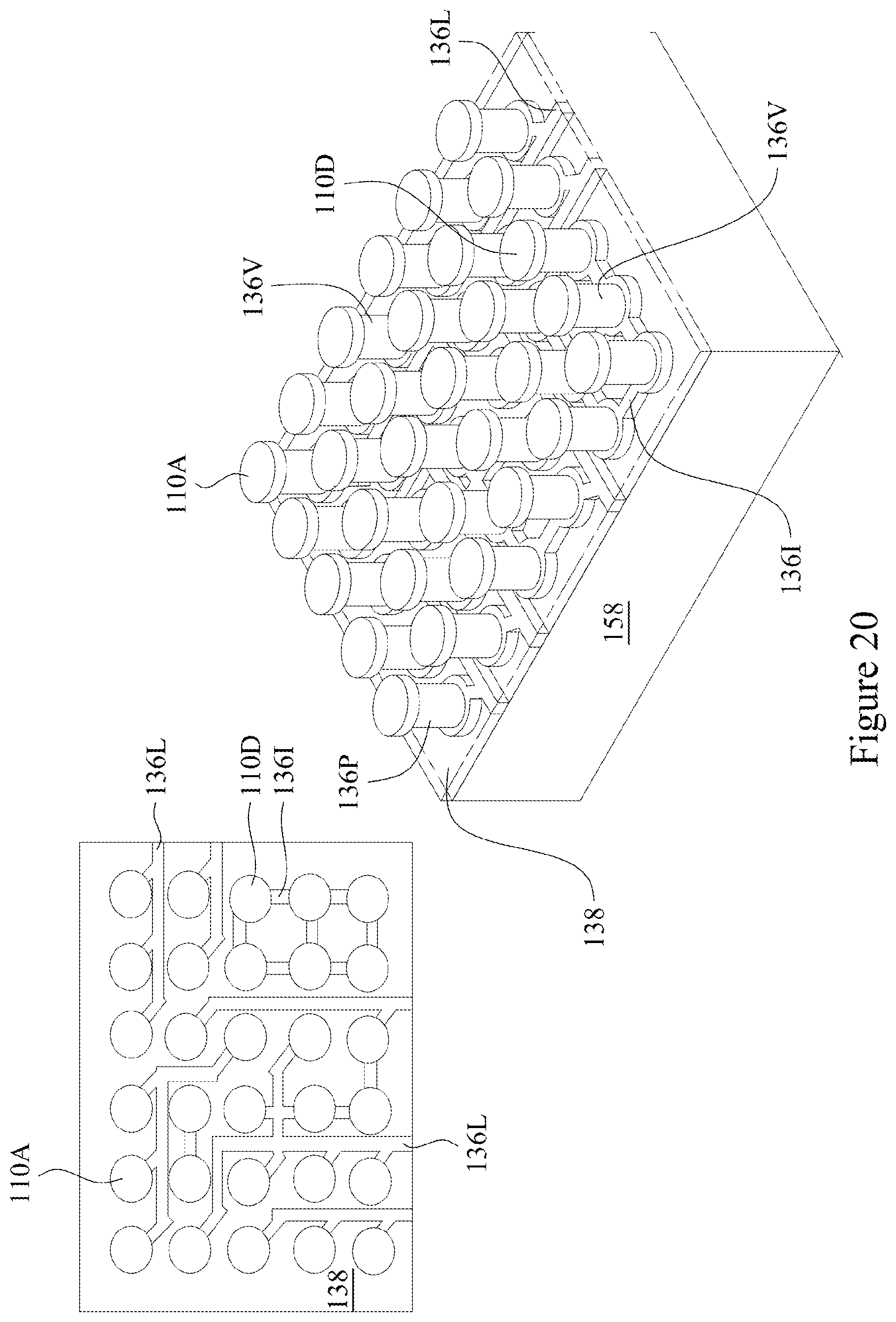 Patent US12322716 Figure 20 – Heat dissipating features for laser drilling process