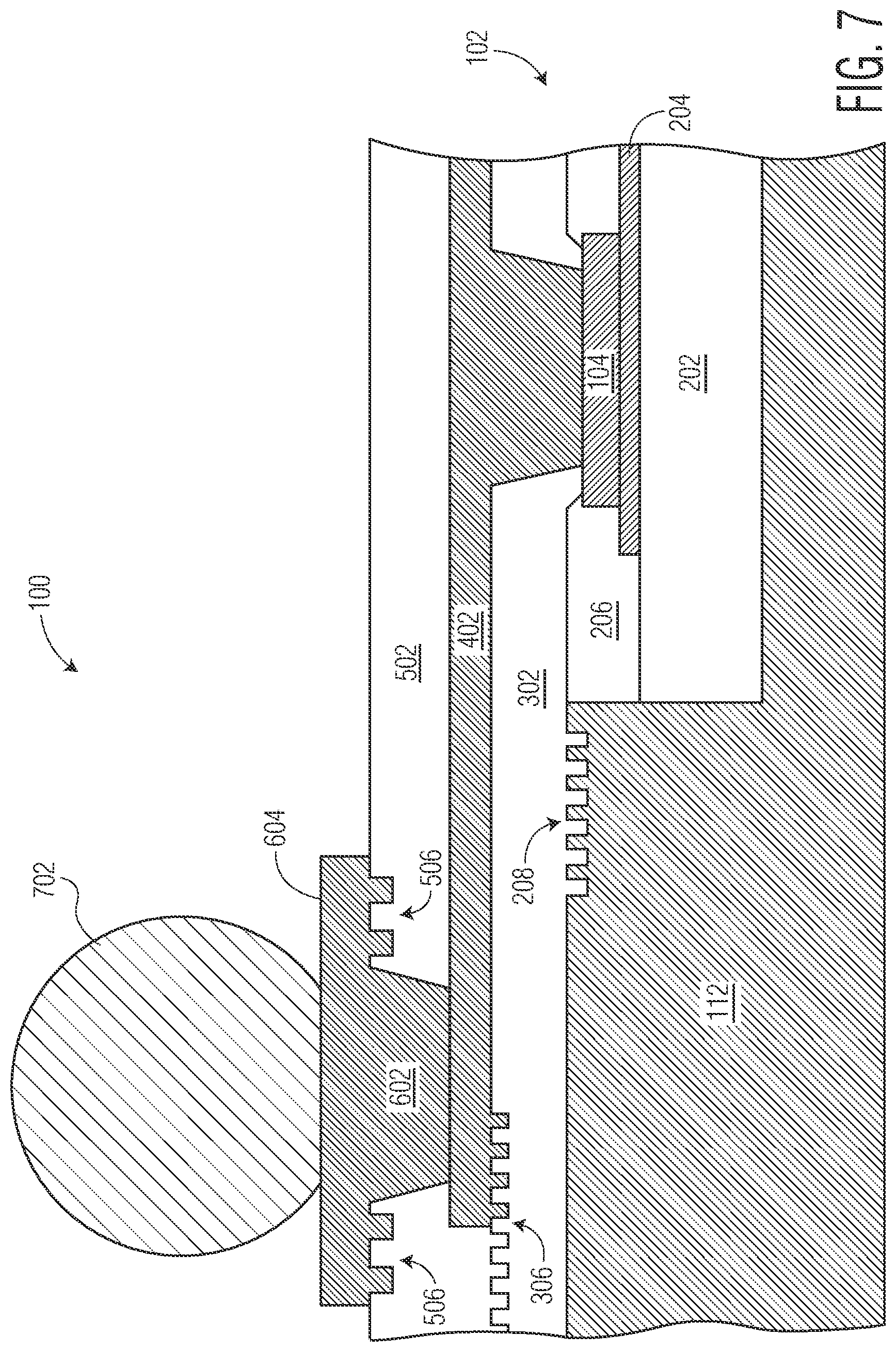 Patent US12322719 Figure 7 – Semiconductor device structure and method therefor