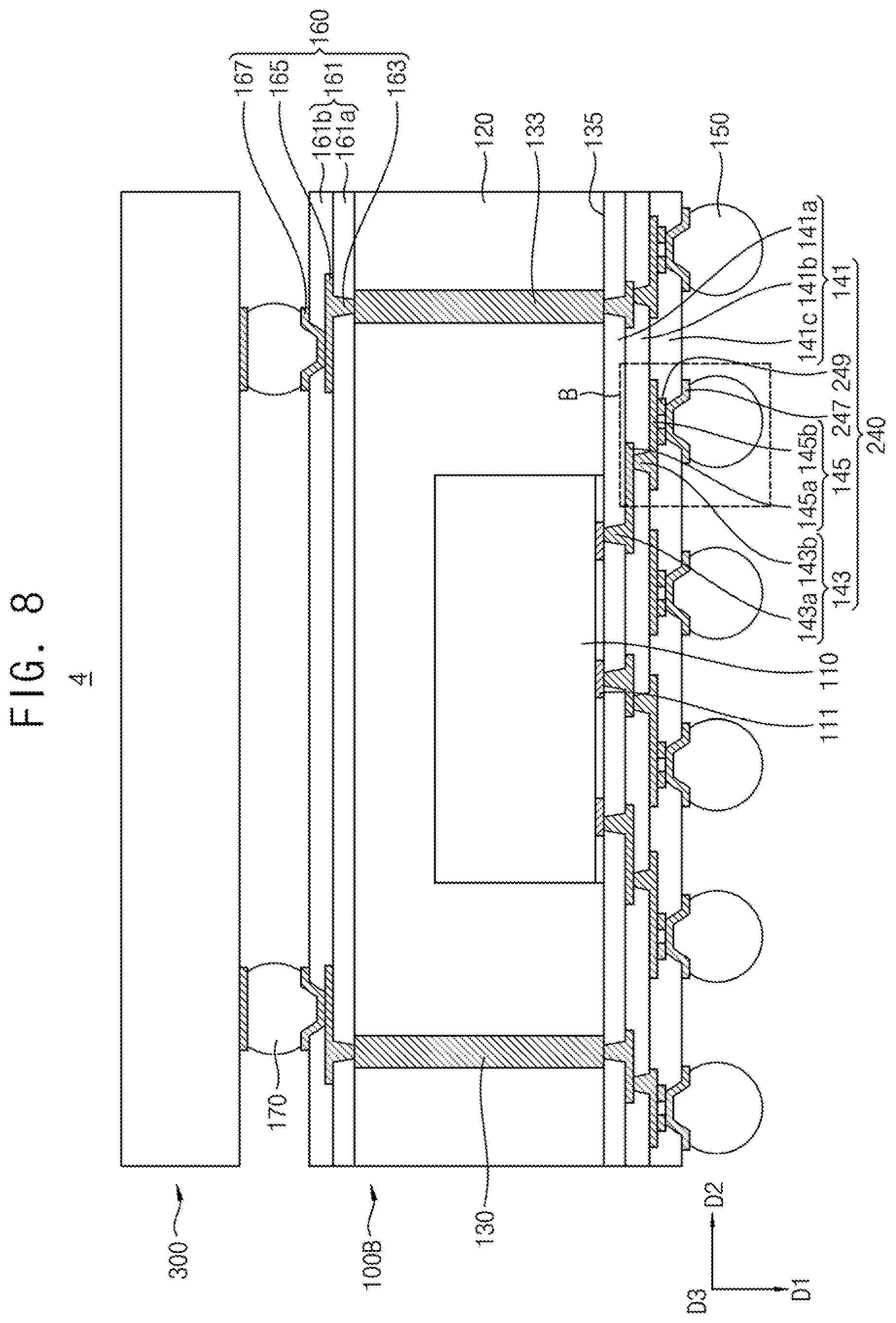 Patent US12322720 Figure 6 – Semiconductor package including post