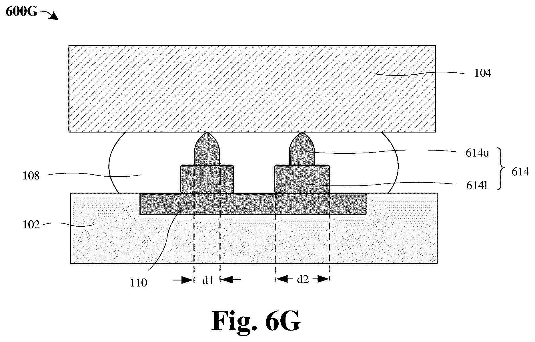 Patent US12322722 Figure 8 – Die attached leveling control by metal stopper bumps