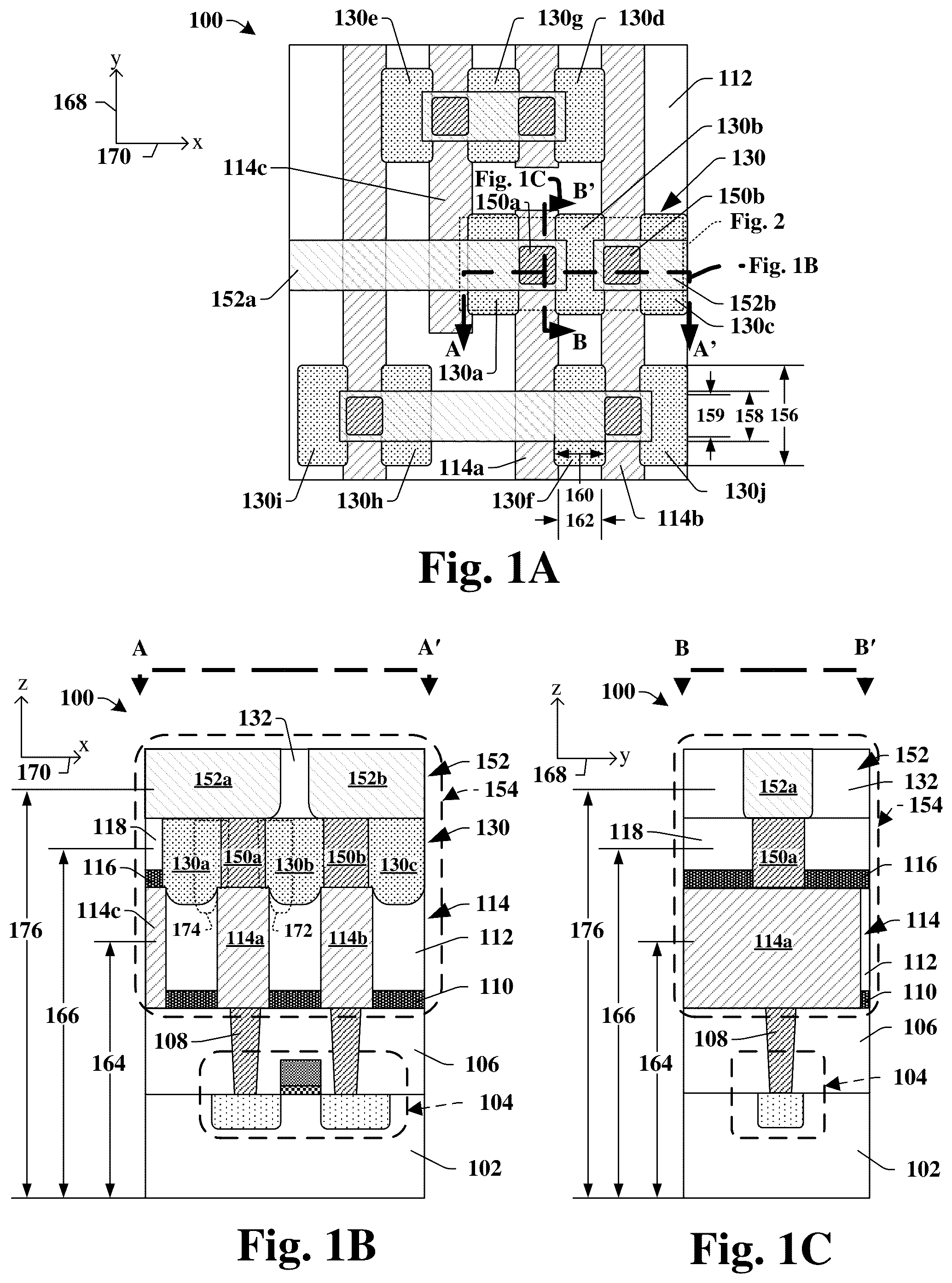 Patent US12322723 Figure 1 – Self-aligned interconnect structure