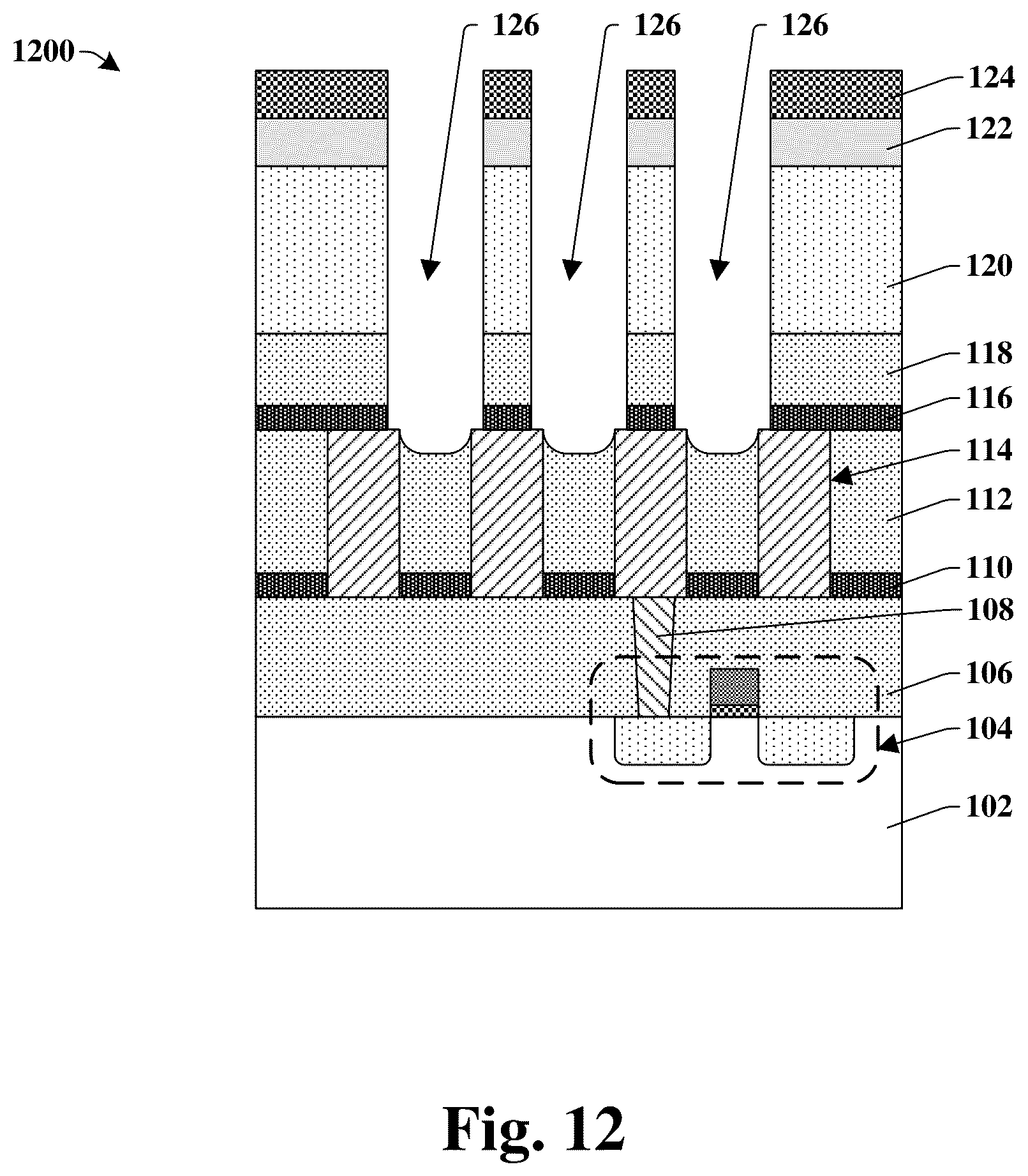 Patent US12322723 Figure 10 – Self-aligned interconnect structure