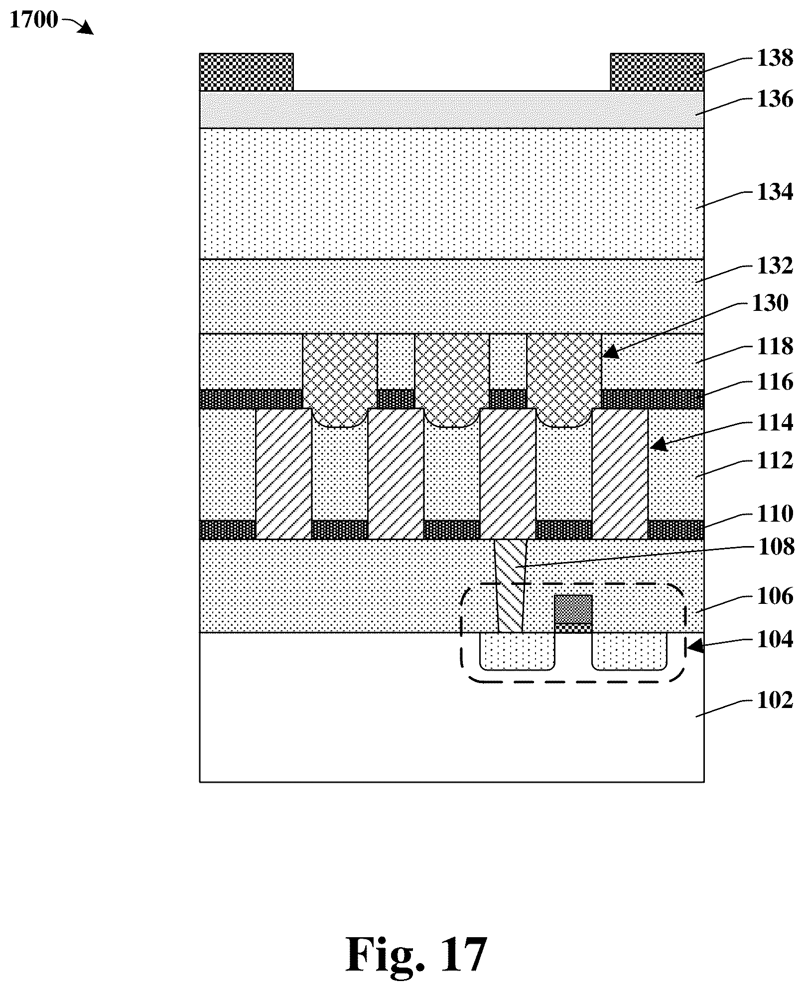 Patent US12322723 Figure 13 – Self-aligned interconnect structure