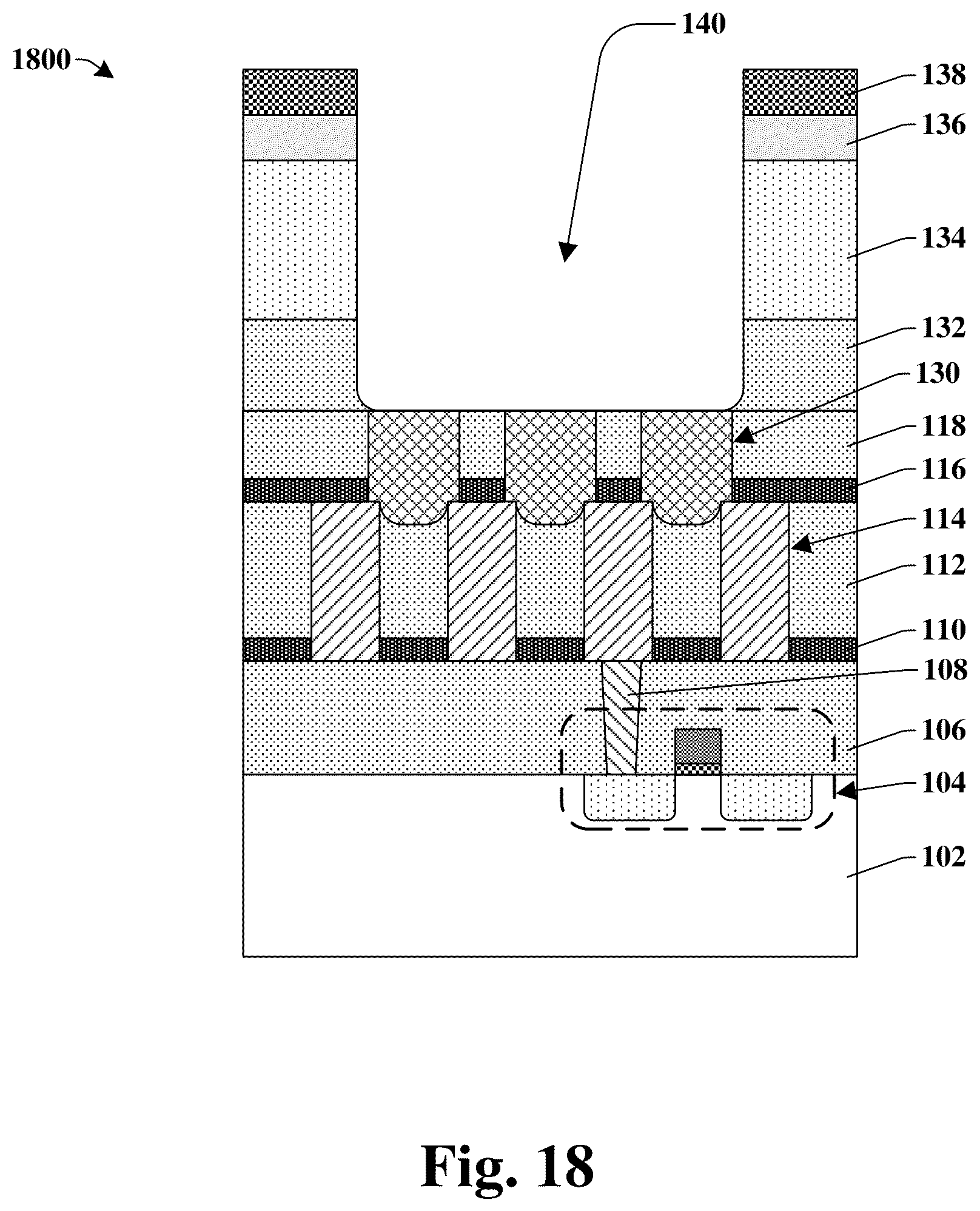 Patent US12322723 Figure 14 – Self-aligned interconnect structure