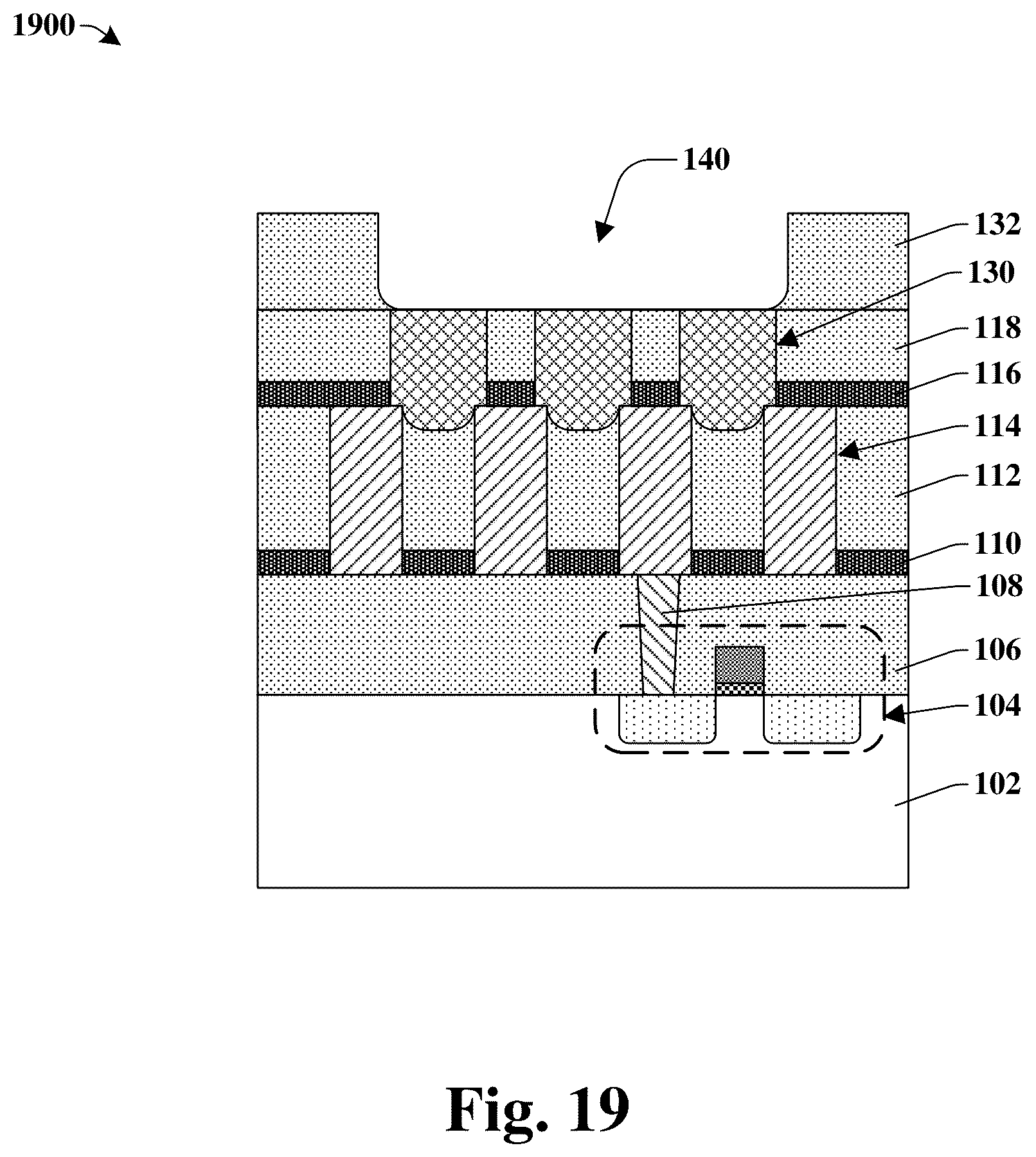 Patent US12322723 Figure 15 – Self-aligned interconnect structure