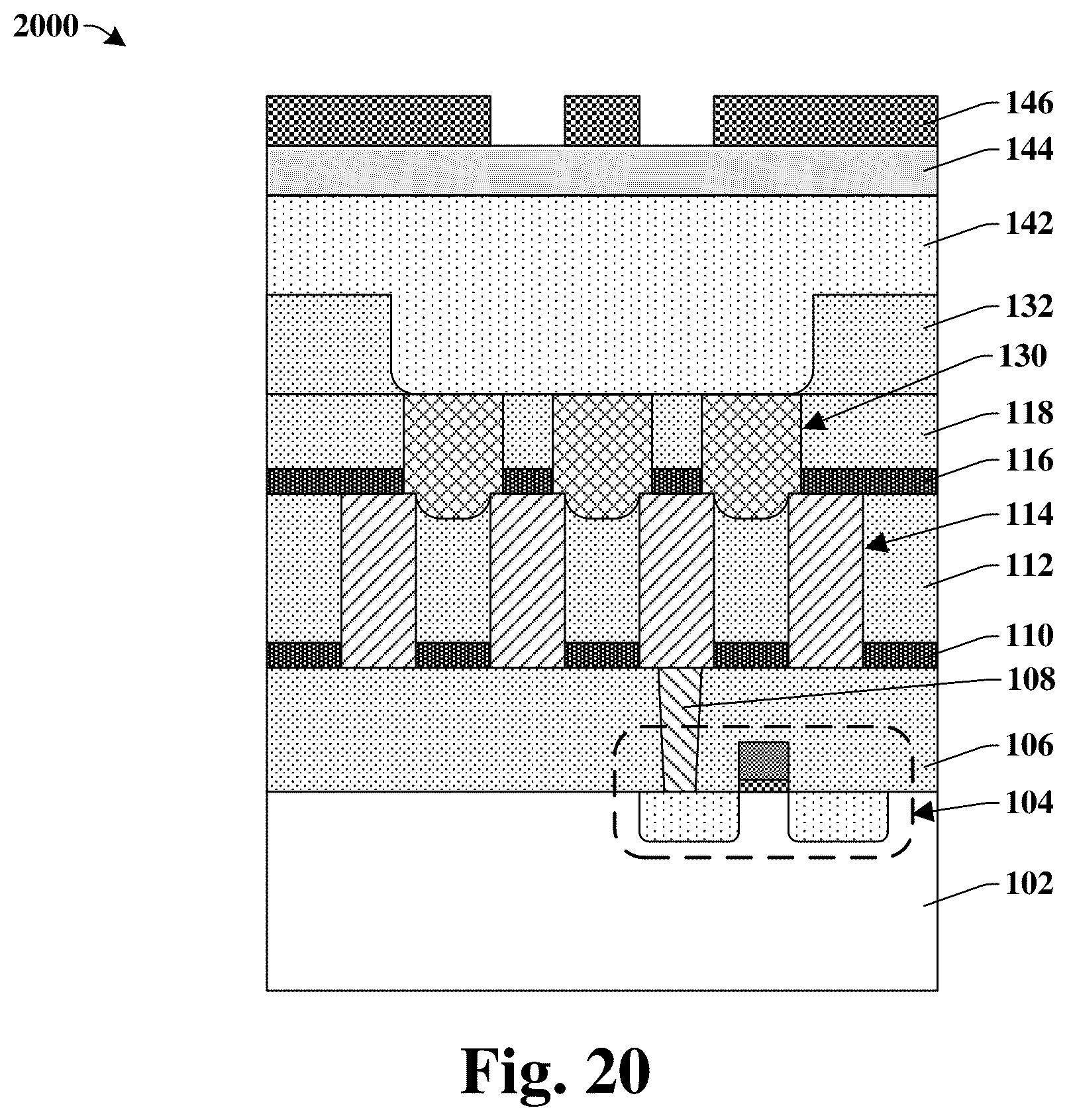 Patent US12322723 Figure 16 – Self-aligned interconnect structure