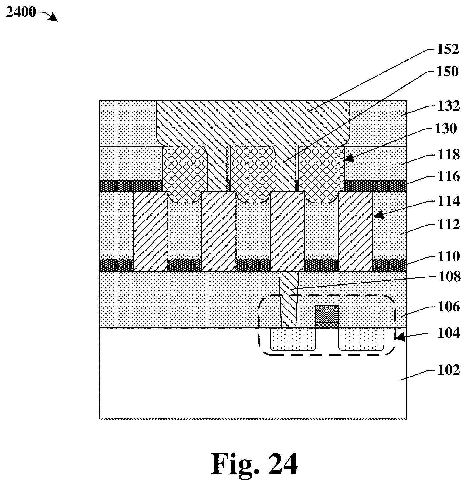 Patent US12322723 Figure 19 – Self-aligned interconnect structure