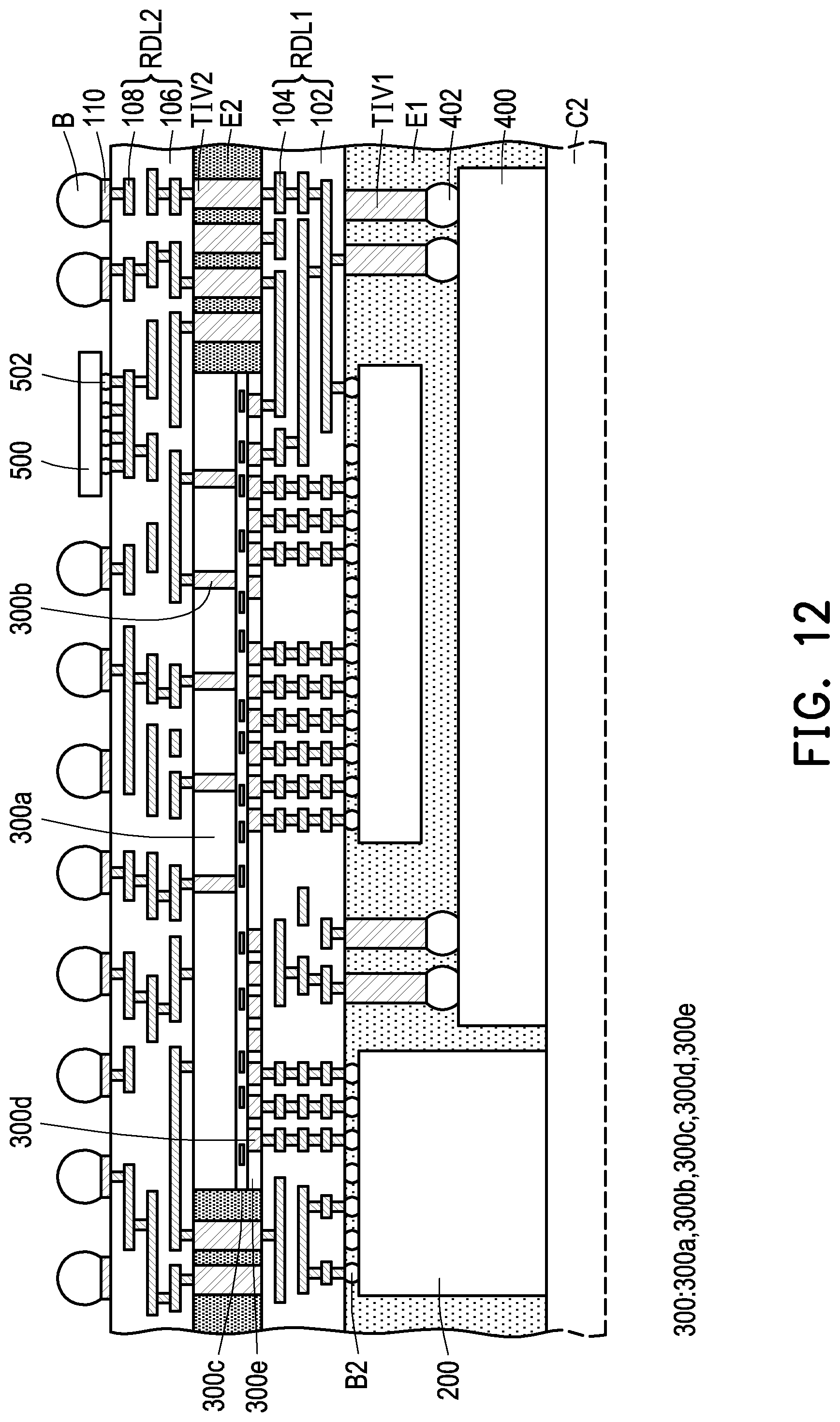 Patent US12322726 Figure 12 – Method of forming an integrated circuit package having a padding layer on a carrier