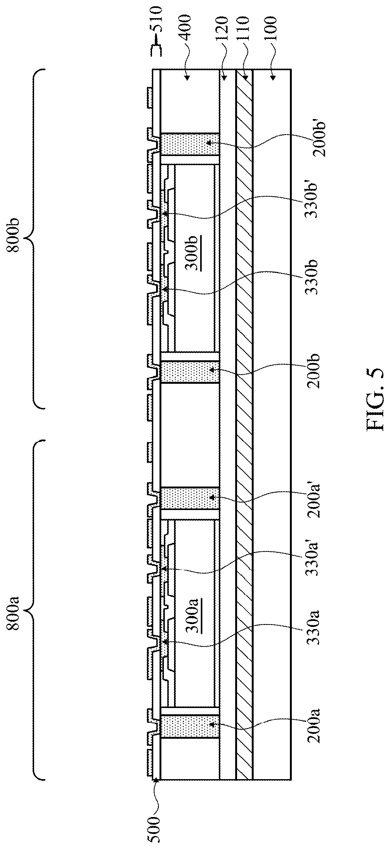 Patent US12322727 Figure 5 – Device and method for UBM/RDL routing