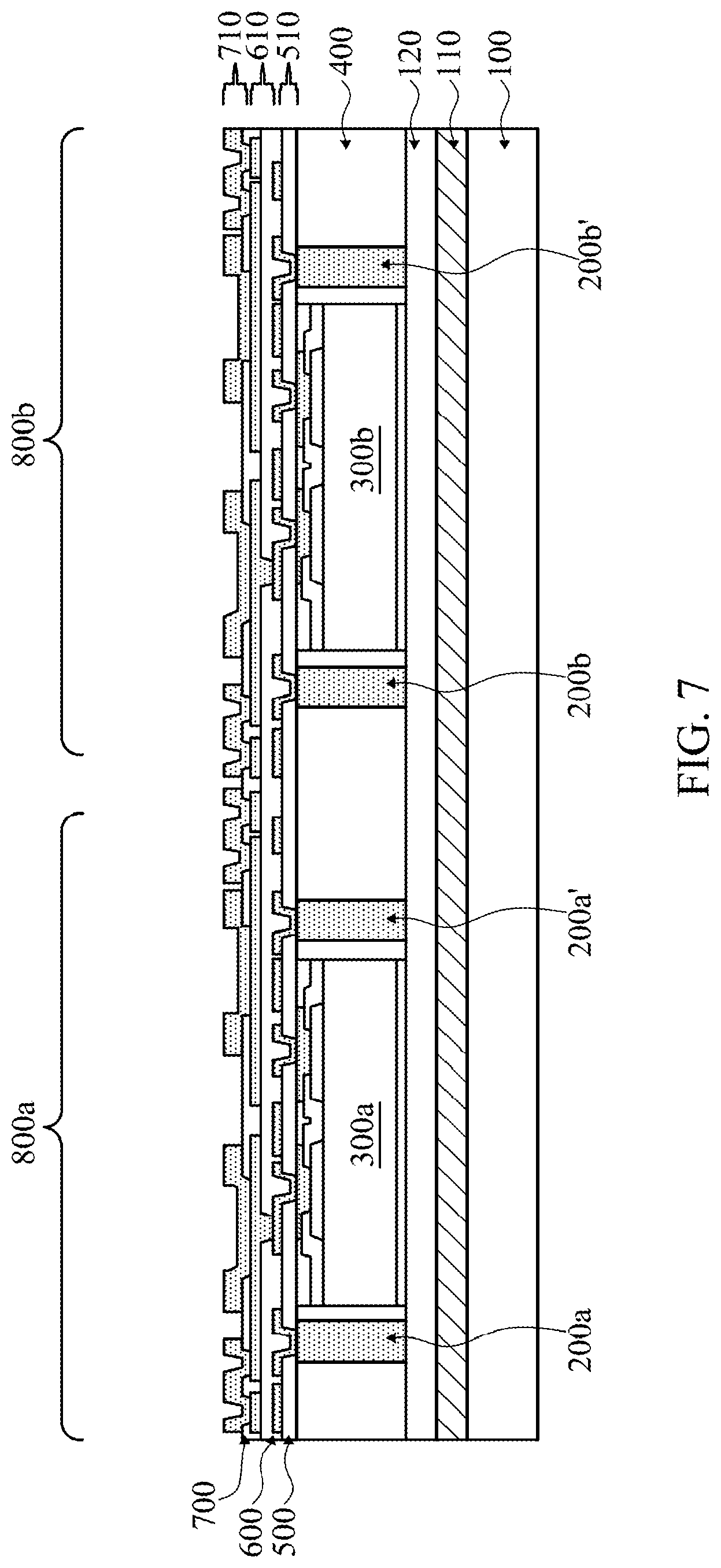 Patent US12322727 Figure 7 – Device and method for UBM/RDL routing