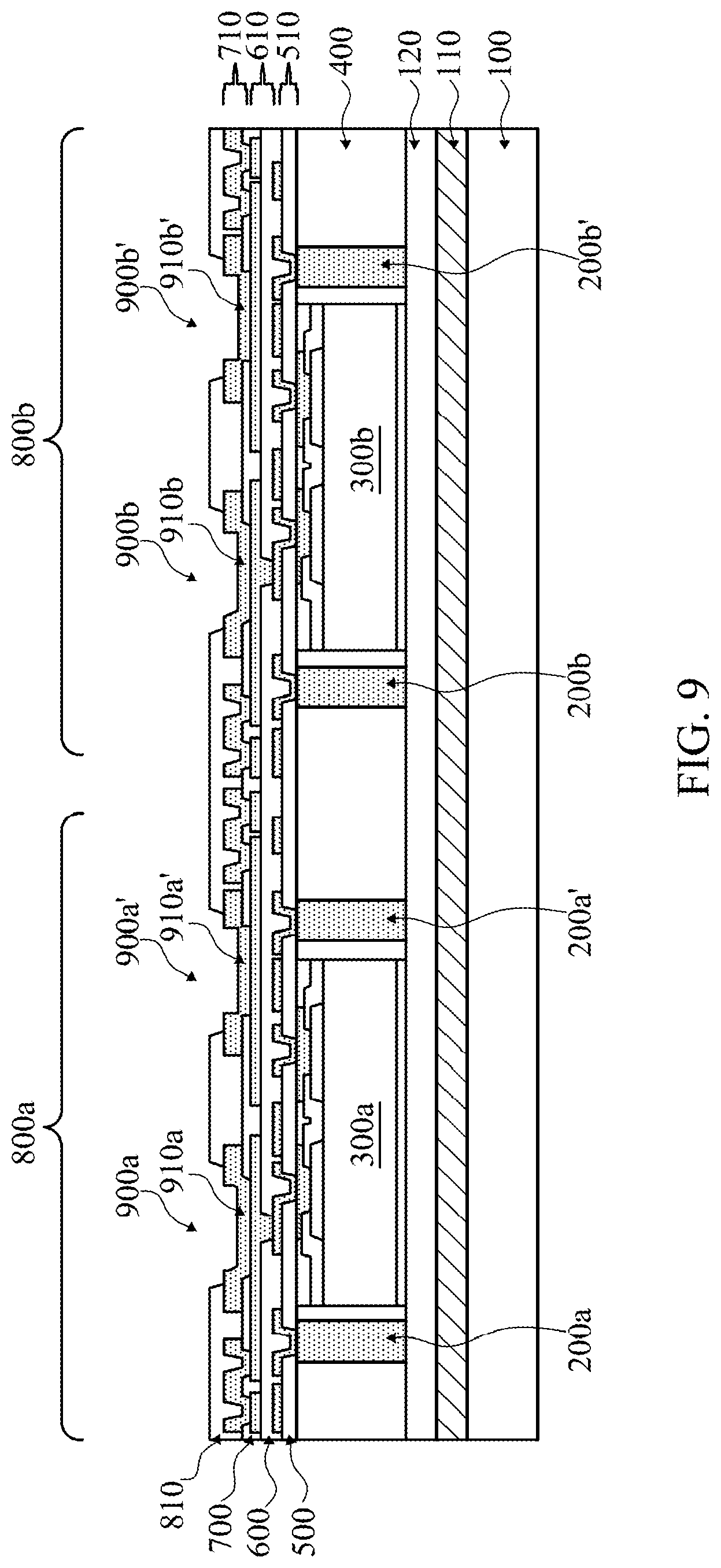 Patent US12322727 Figure 9 – Device and method for UBM/RDL routing