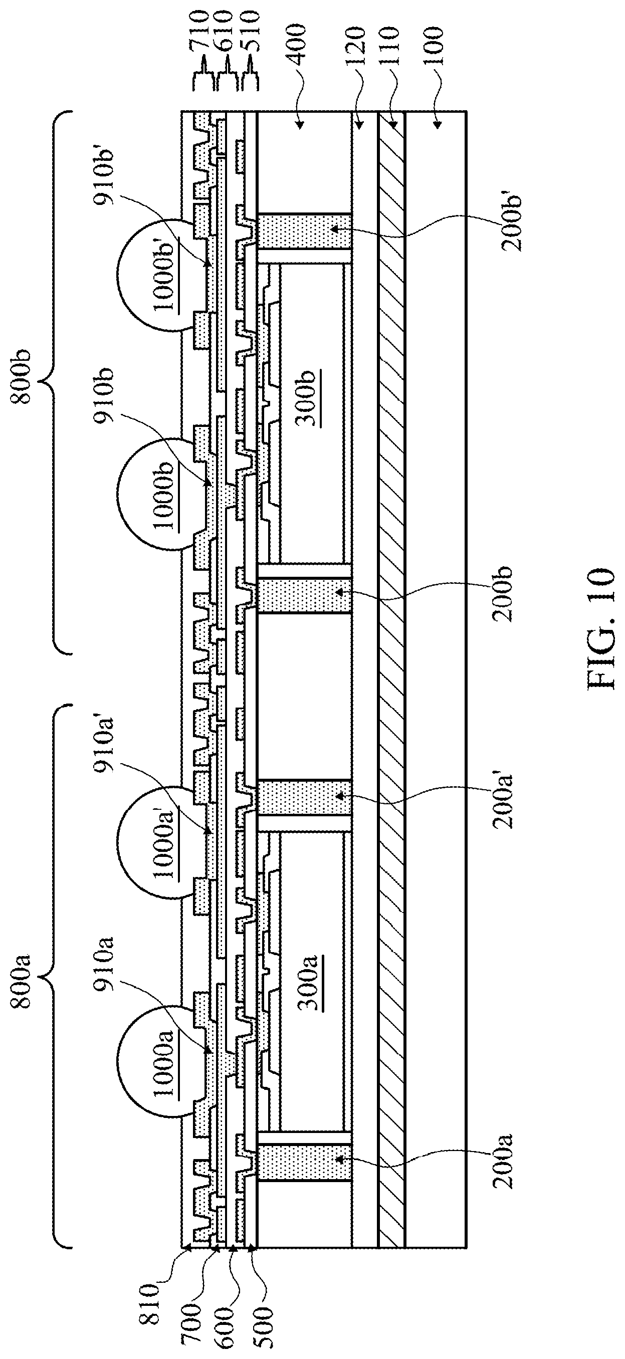 Patent US12322727 Figure 10 – Device and method for UBM/RDL routing