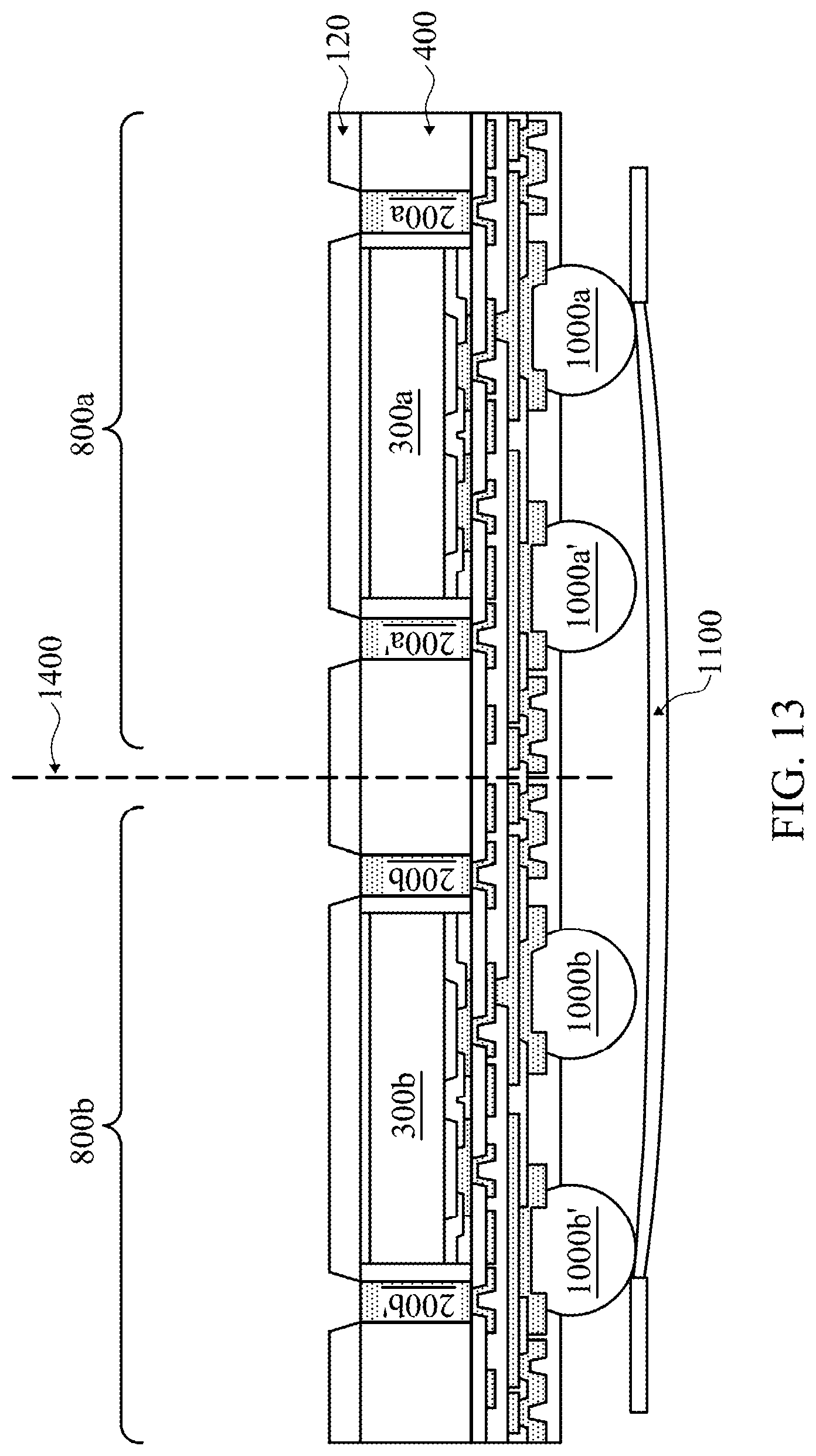 Patent US12322727 Figure 13 – Device and method for UBM/RDL routing