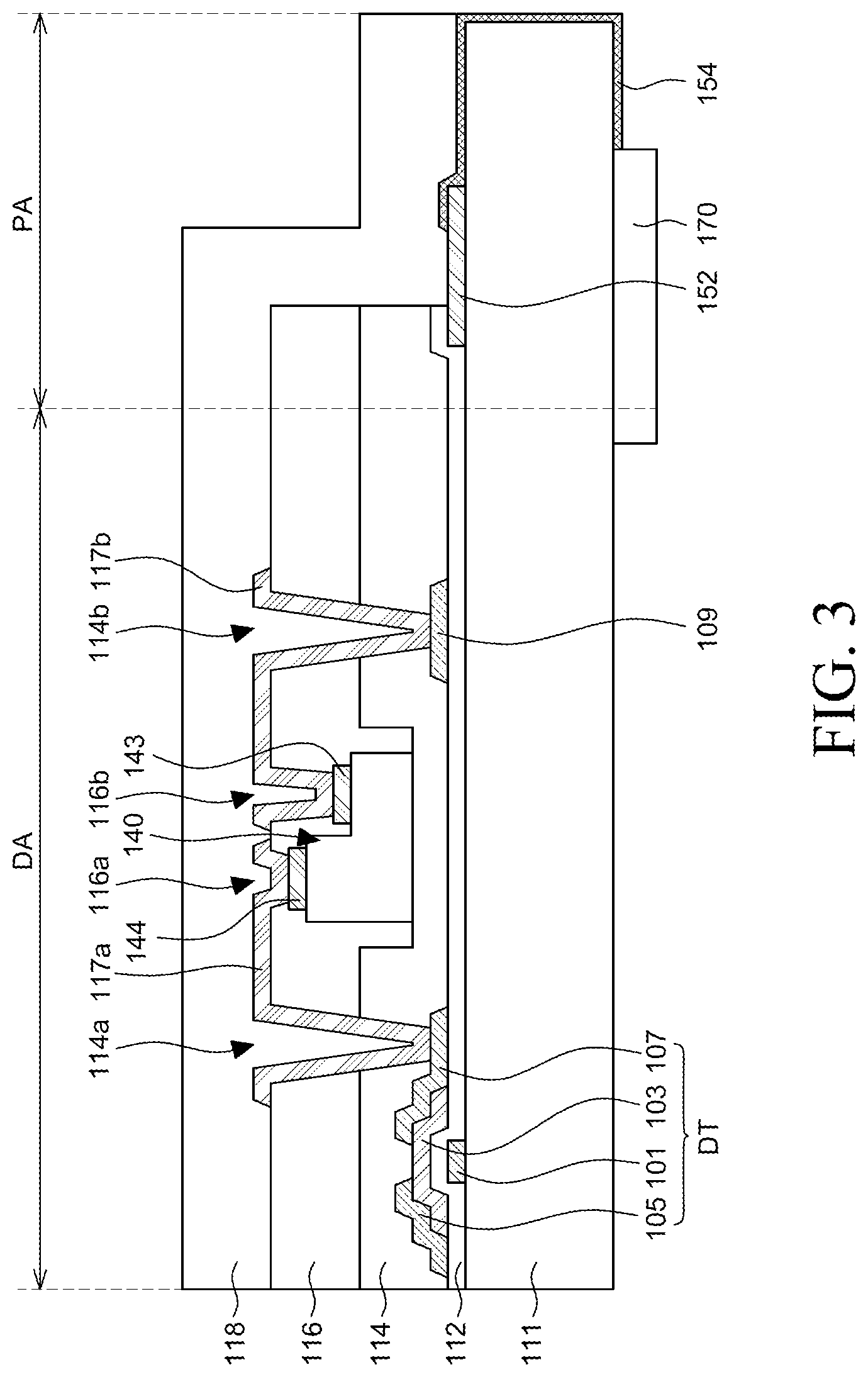 Patent US12322737 Figure 3 – Light emitting display device