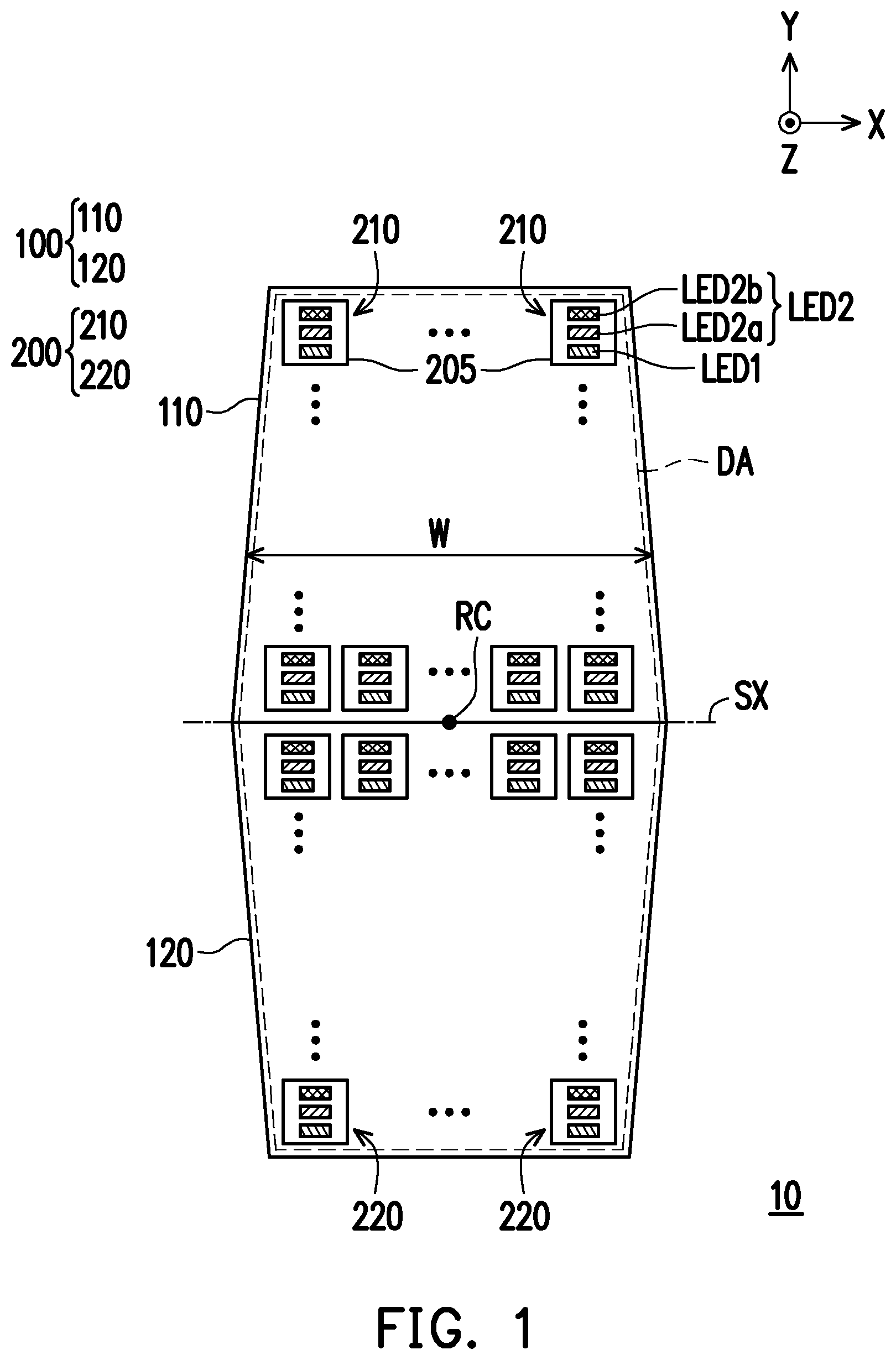 Patent US12322739 — Display apparatus — Figure 1