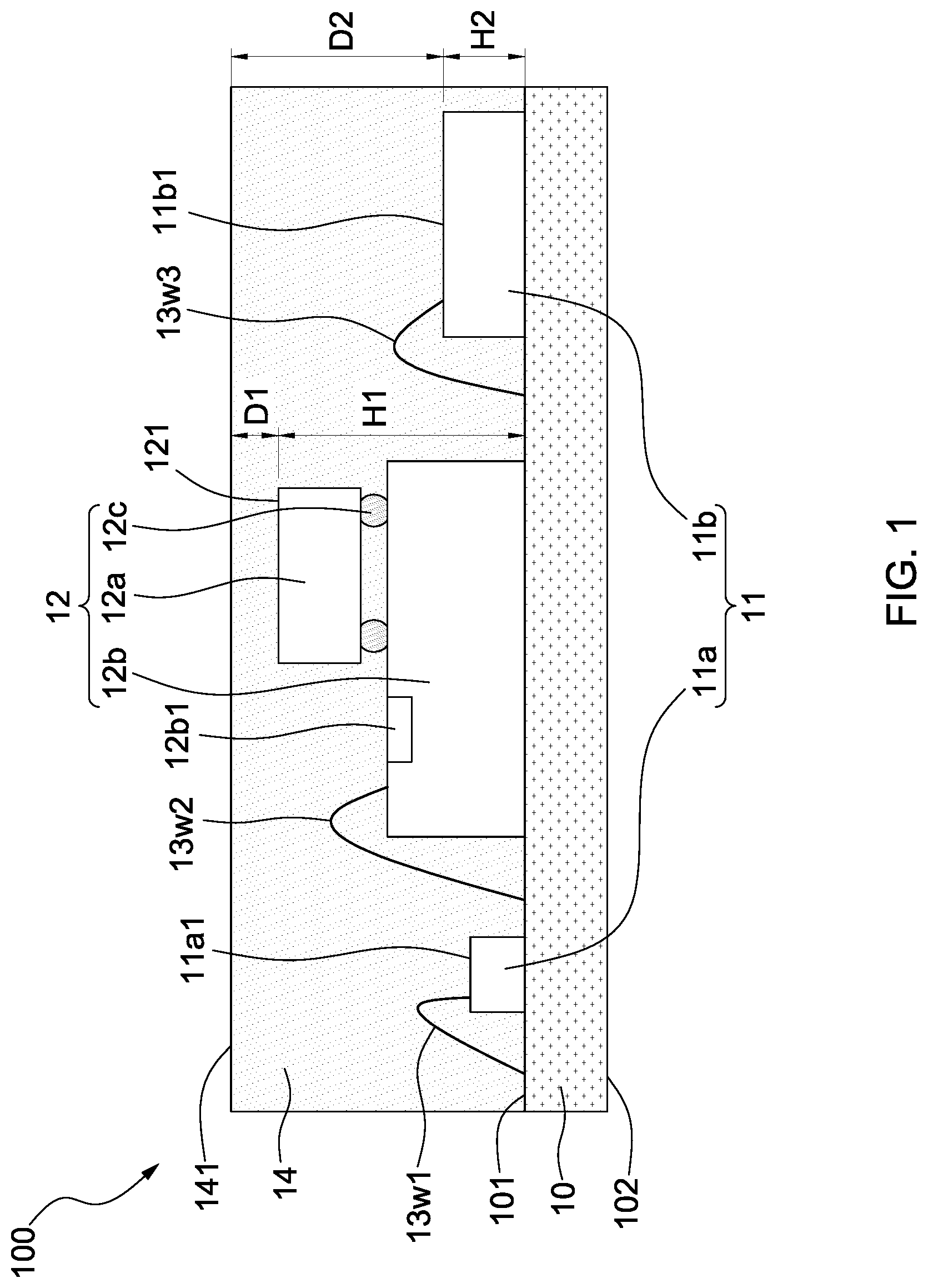 Patent US12322740 — Semiconductor package, wearable device, and temperature detection method — Figure 1