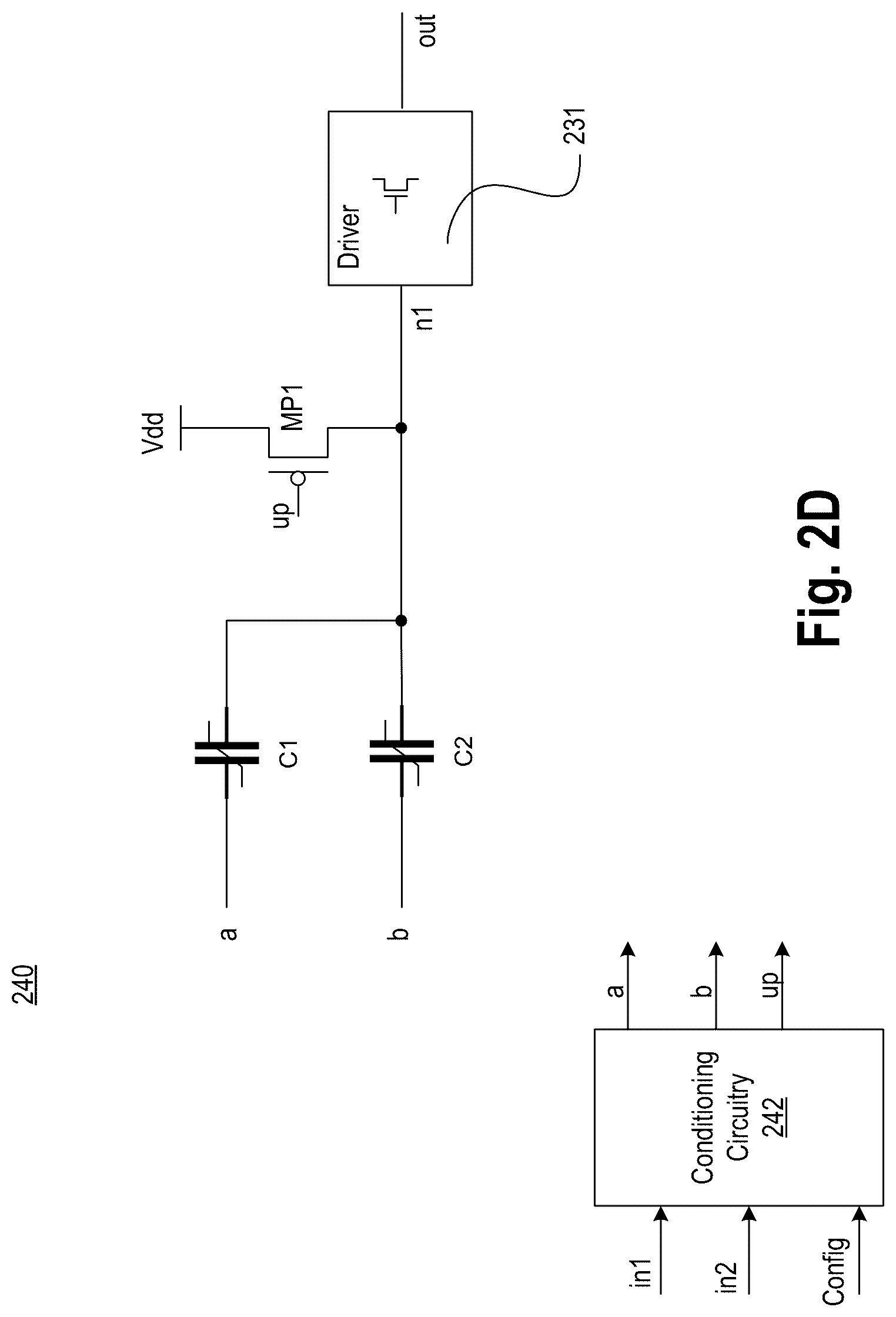 Patent US12322743 Figure 5 – Multi-function threshold gate with input based adaptive threshold and with stacked non-planar paraelectric capacitors