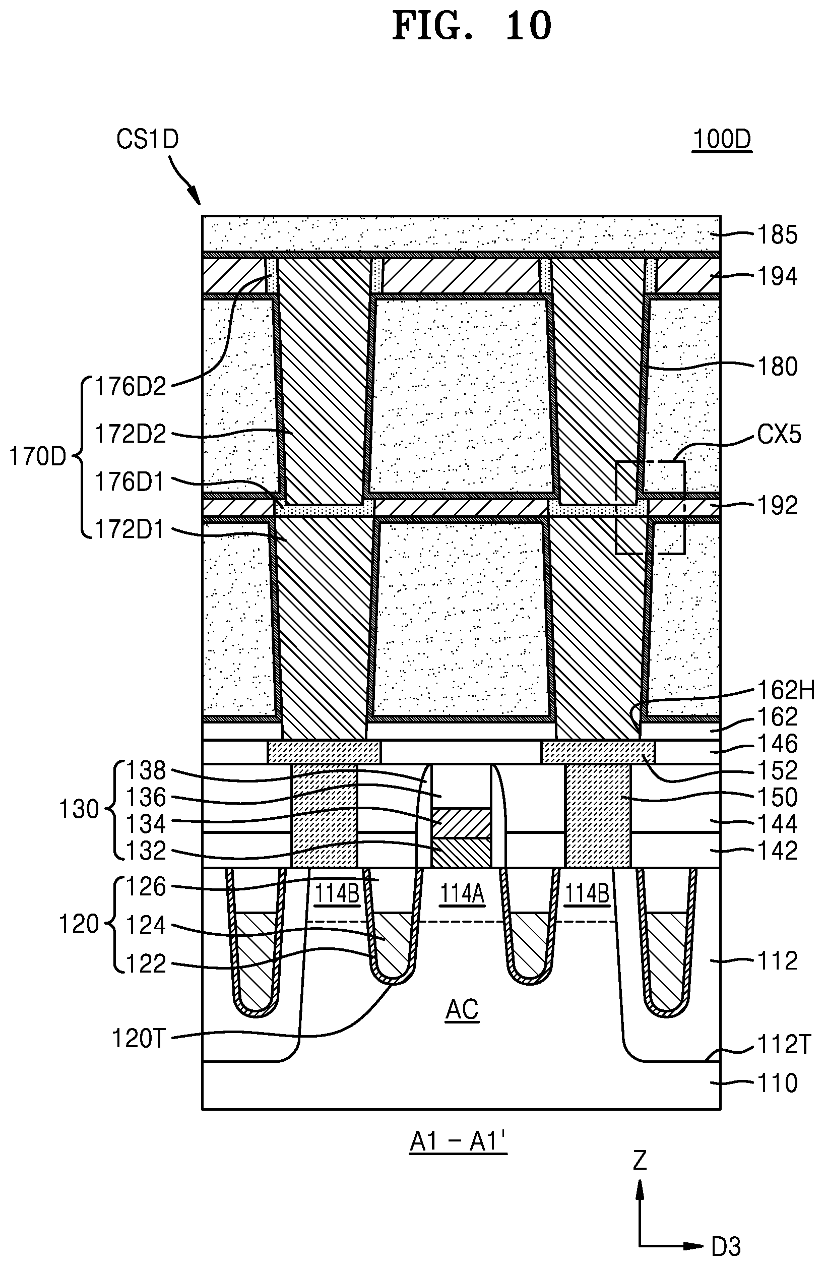 Patent US12322745 Figure 10 – Integrated circuit devices and methods of manufacturing the same